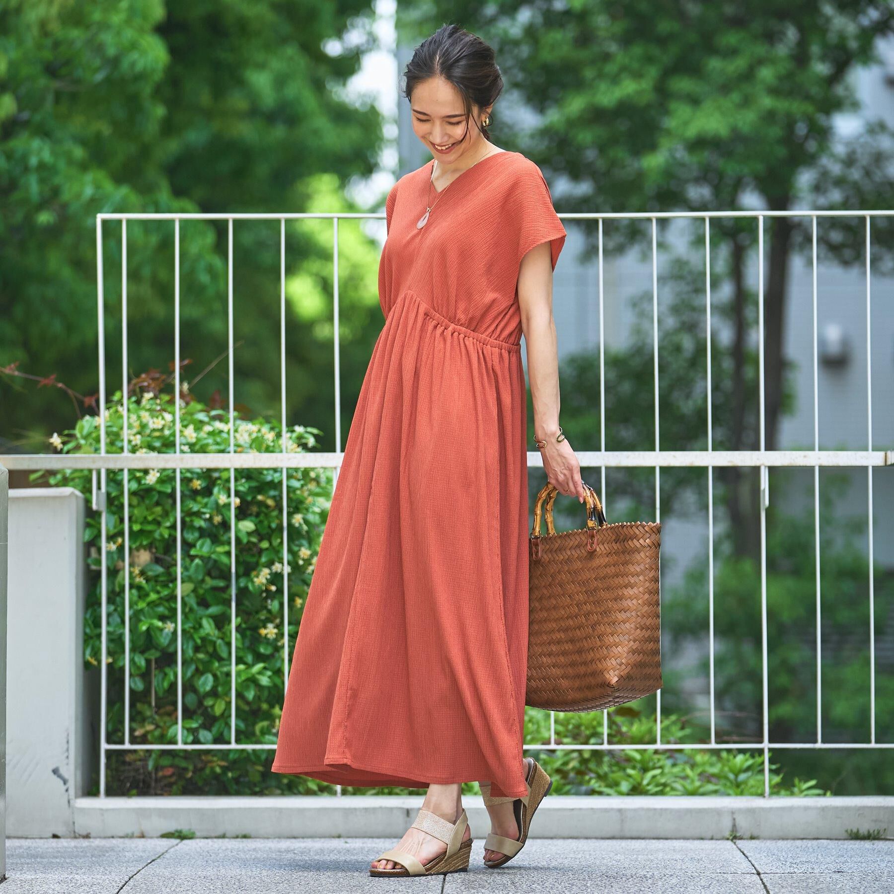 SHOO･LA･RUE「【前後2WAY】さらりと大人上品に 楊柳フレンチワンピース」|ワンピース|