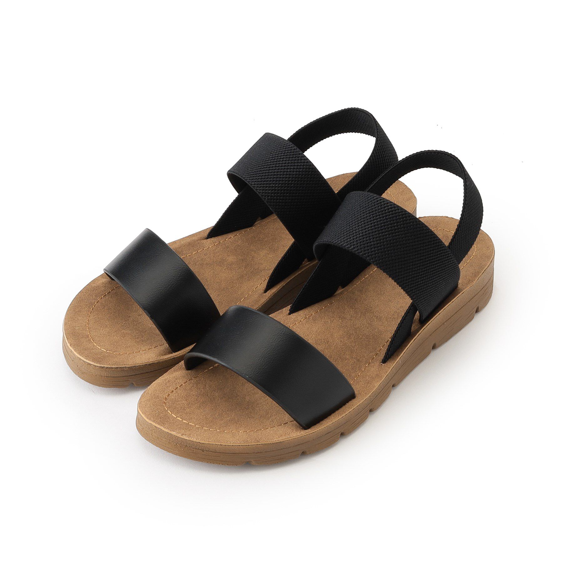 SHOO･LA･RUE「アンクルゴムフラットサンダル」|サンダル|ブラック(019)