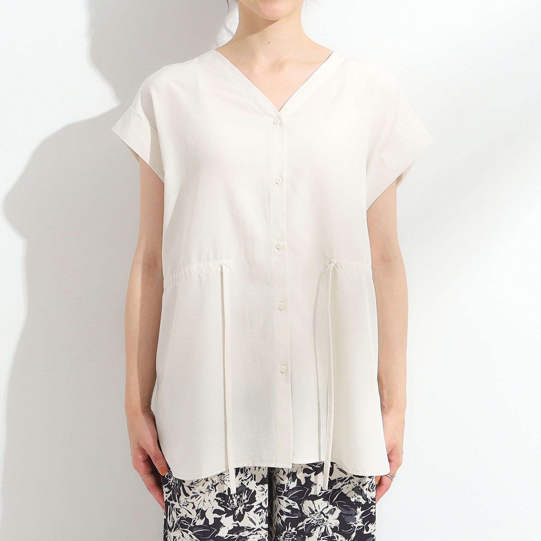 SHOO･LA･RUE「【S-LL】シルエットが変えられる サファリシャツ」|シャツ・ブラウス|