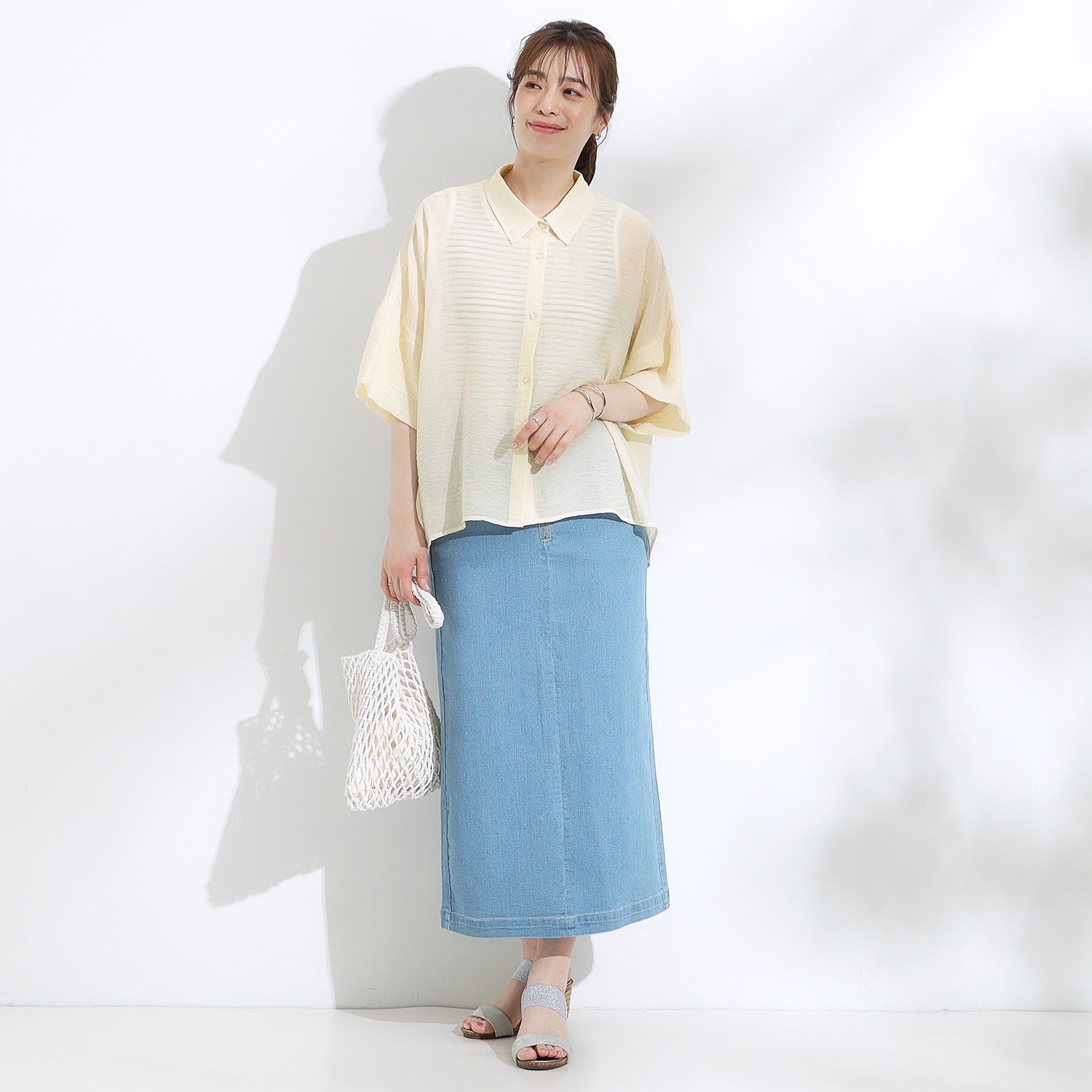 SHOO･LA･RUE「ゆるっと感がこなれ見え ワッシャーシアー半袖シャツ」|シャツ・ブラウス|