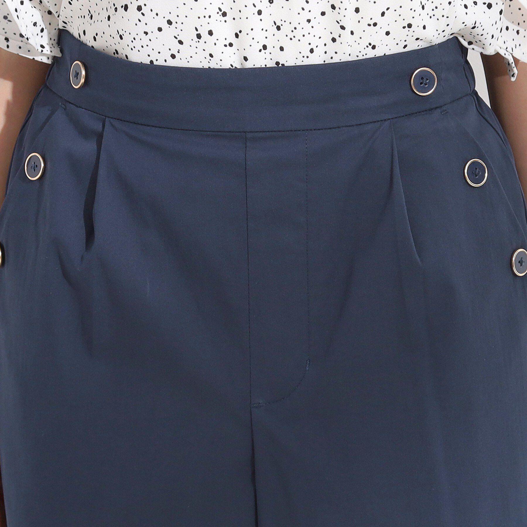 SHOO･LA･RUE「【S-LL/ひんやり/UV】すっきり見えマリン風 ガウチョパンツ」|その他|