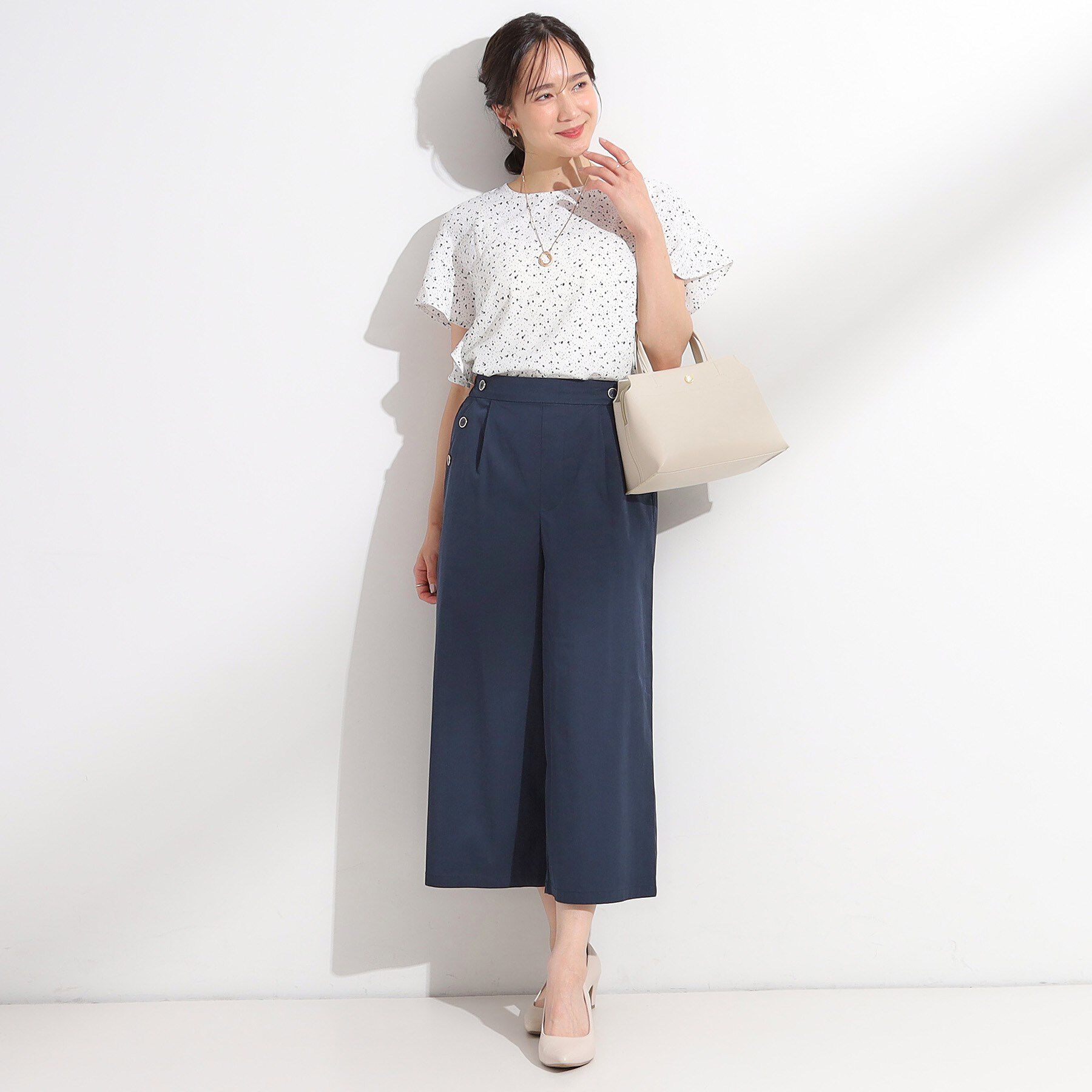 SHOO･LA･RUE「【S-LL/ひんやり/UV】すっきり見えマリン風 ガウチョパンツ」|その他|