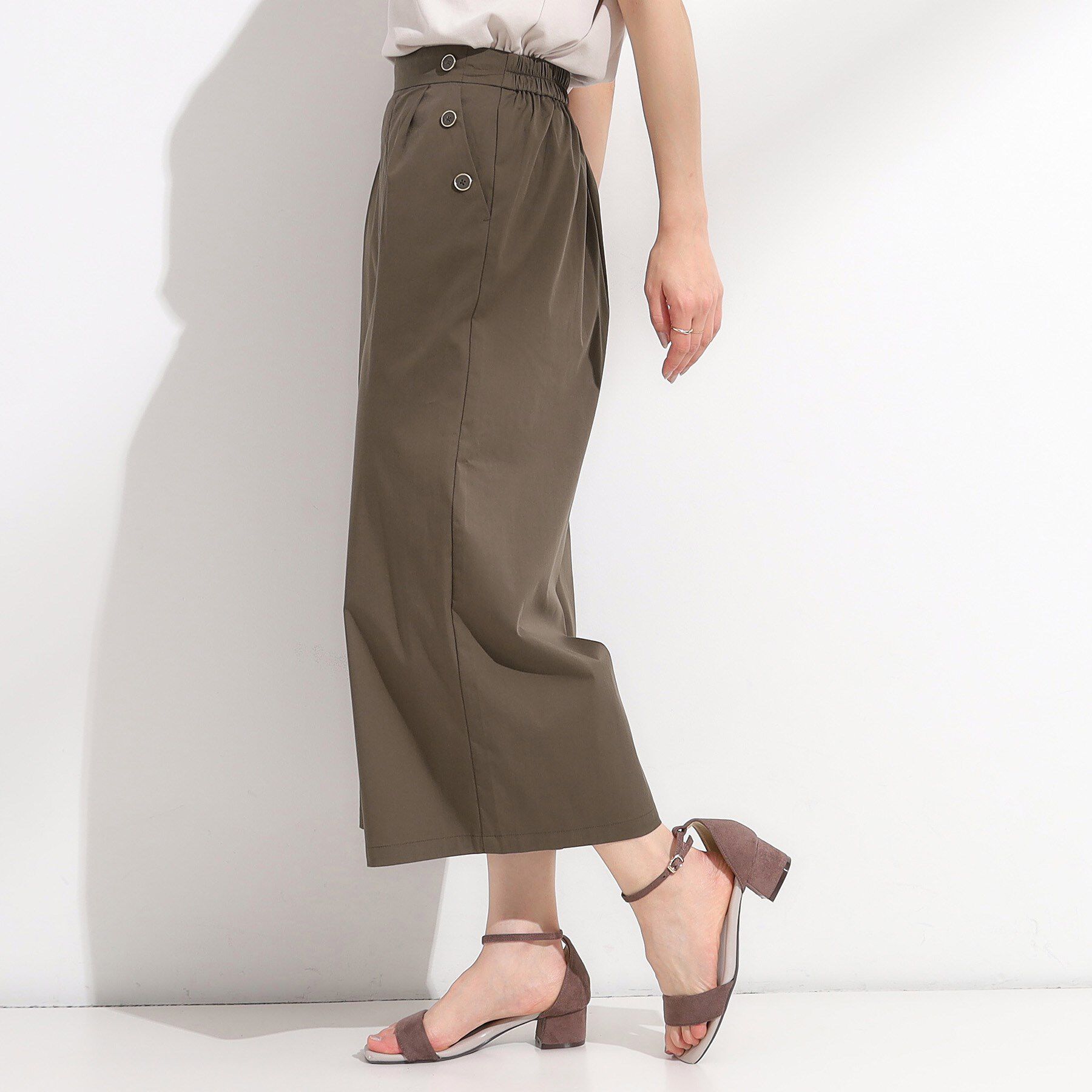 SHOO･LA･RUE「【S-LL/ひんやり/UV】すっきり見えマリン風 ガウチョパンツ」|その他|