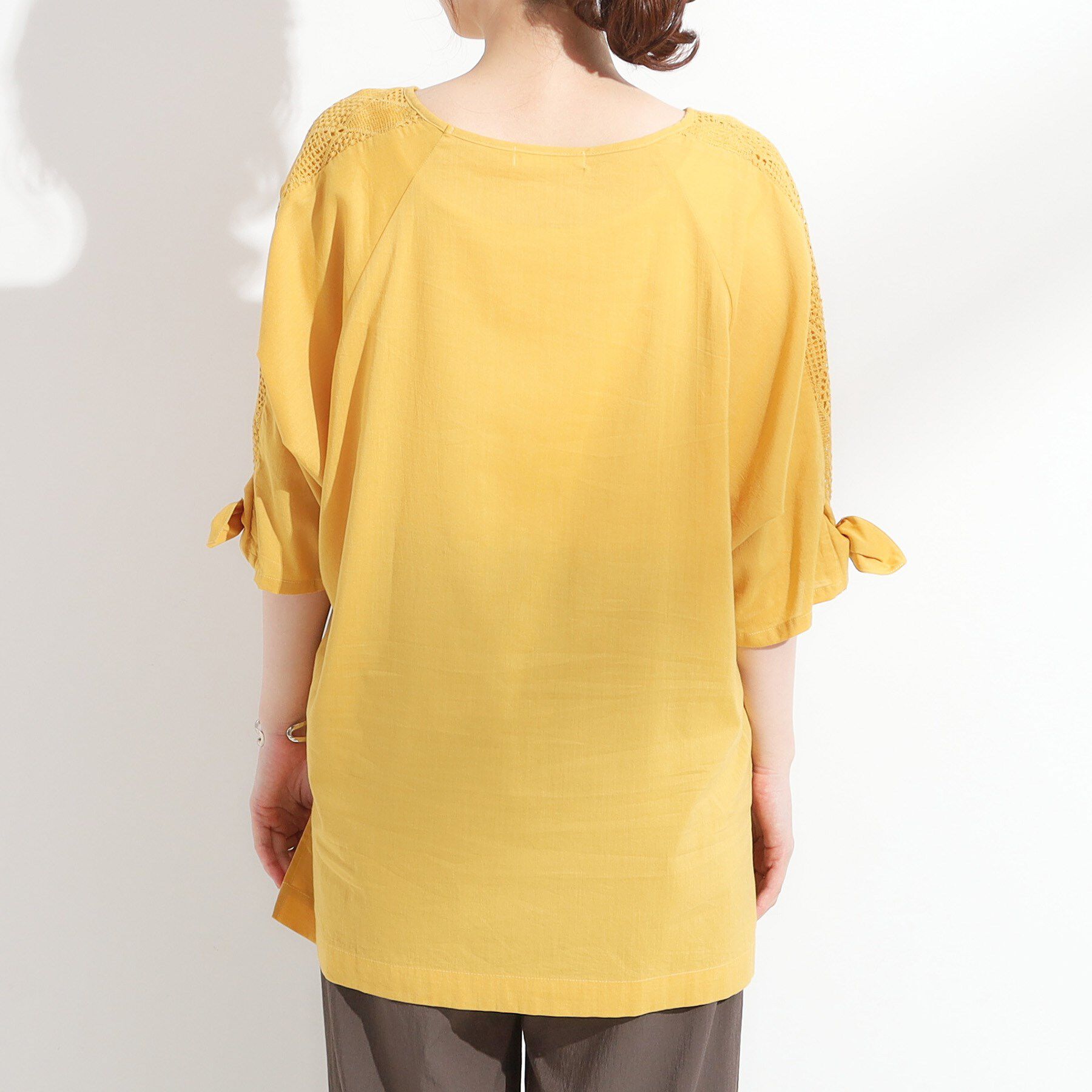 SHOO･LA･RUE「【S-LL】お袖デザインが華やか はしごレースチュニック」|チュニック|