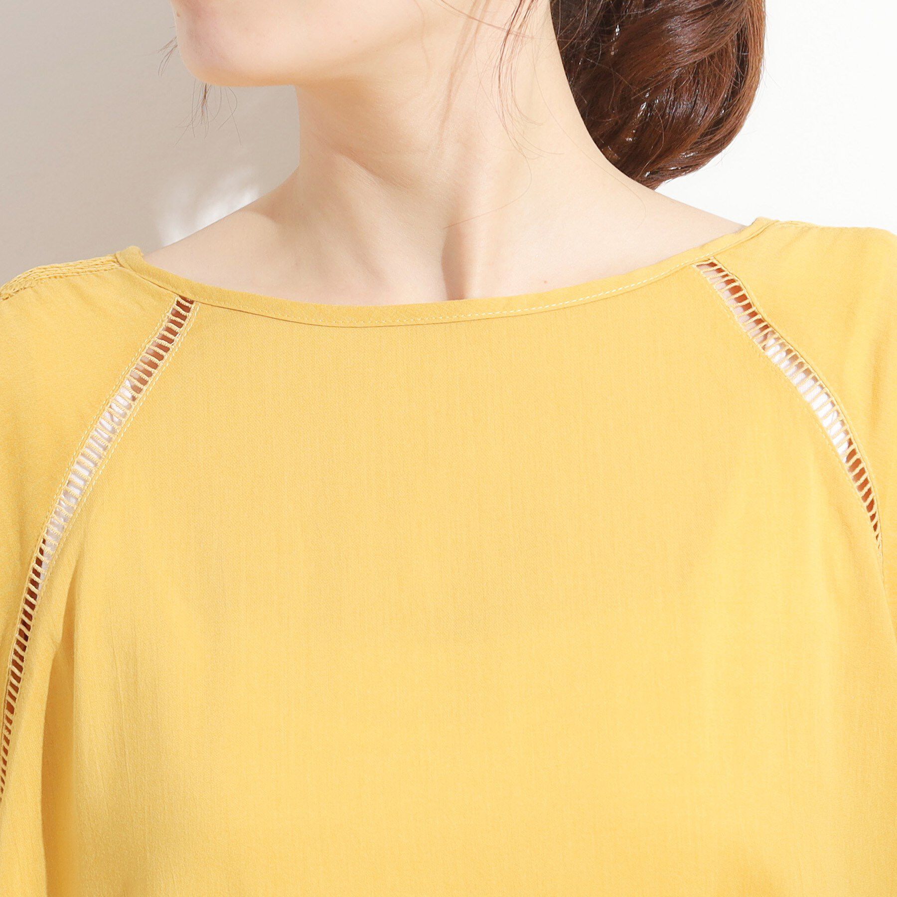 SHOO･LA･RUE「【S-LL】お袖デザインが華やか はしごレースチュニック」|チュニック|