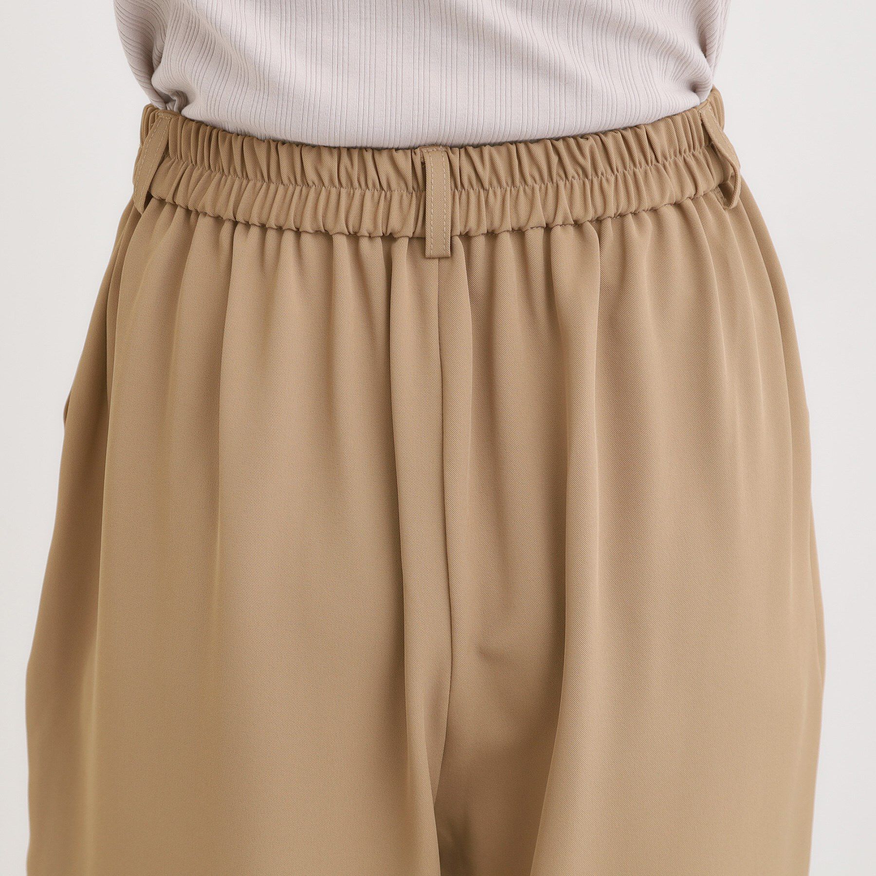 SHOO･LA･RUE「【S-LL/ひんやり】腰まわりや太ももを自然にカバー タックワイドパンツ」|その他|