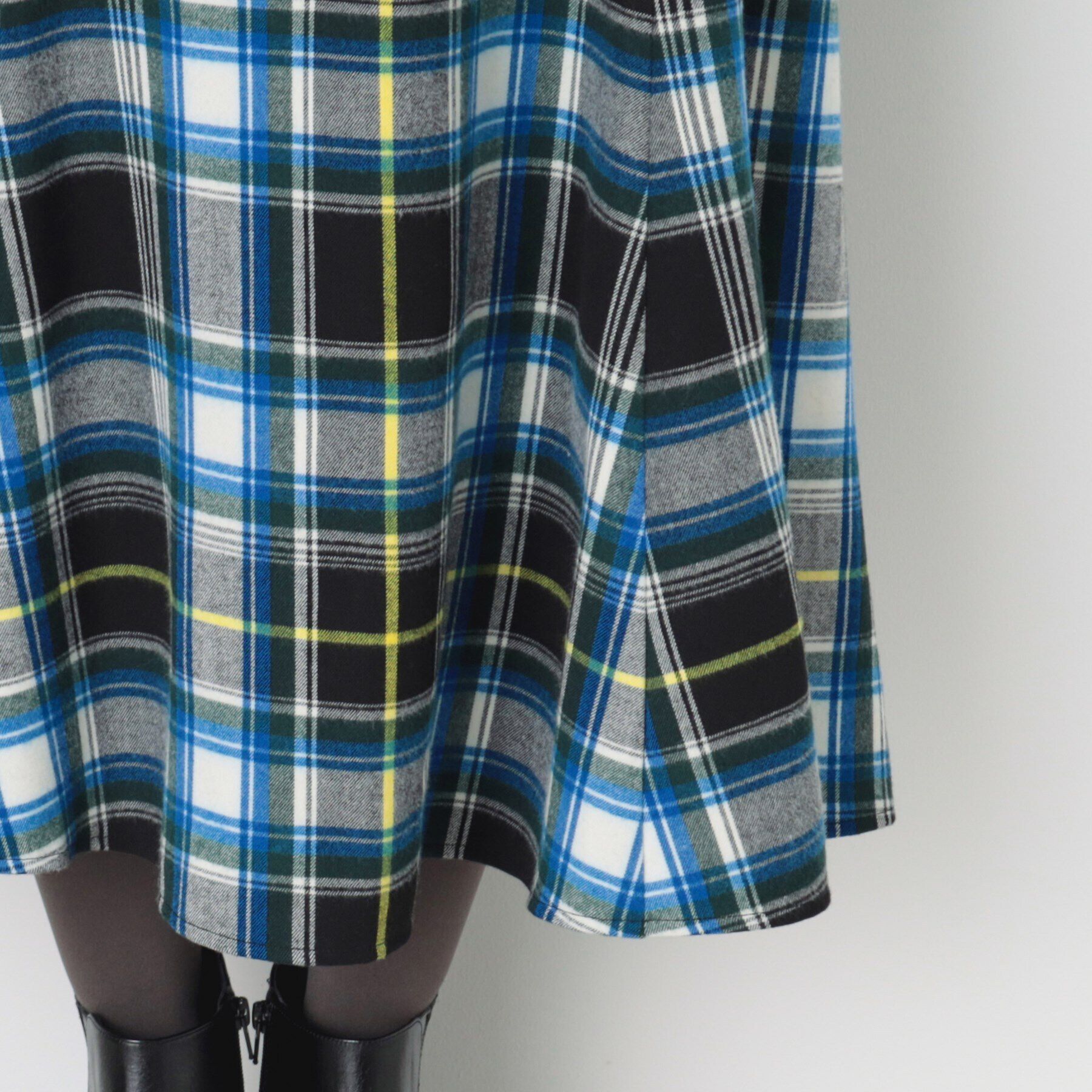 Dessin「【洗える】起毛チェック柄切替フレアースカート（XS～L）」|スカート|