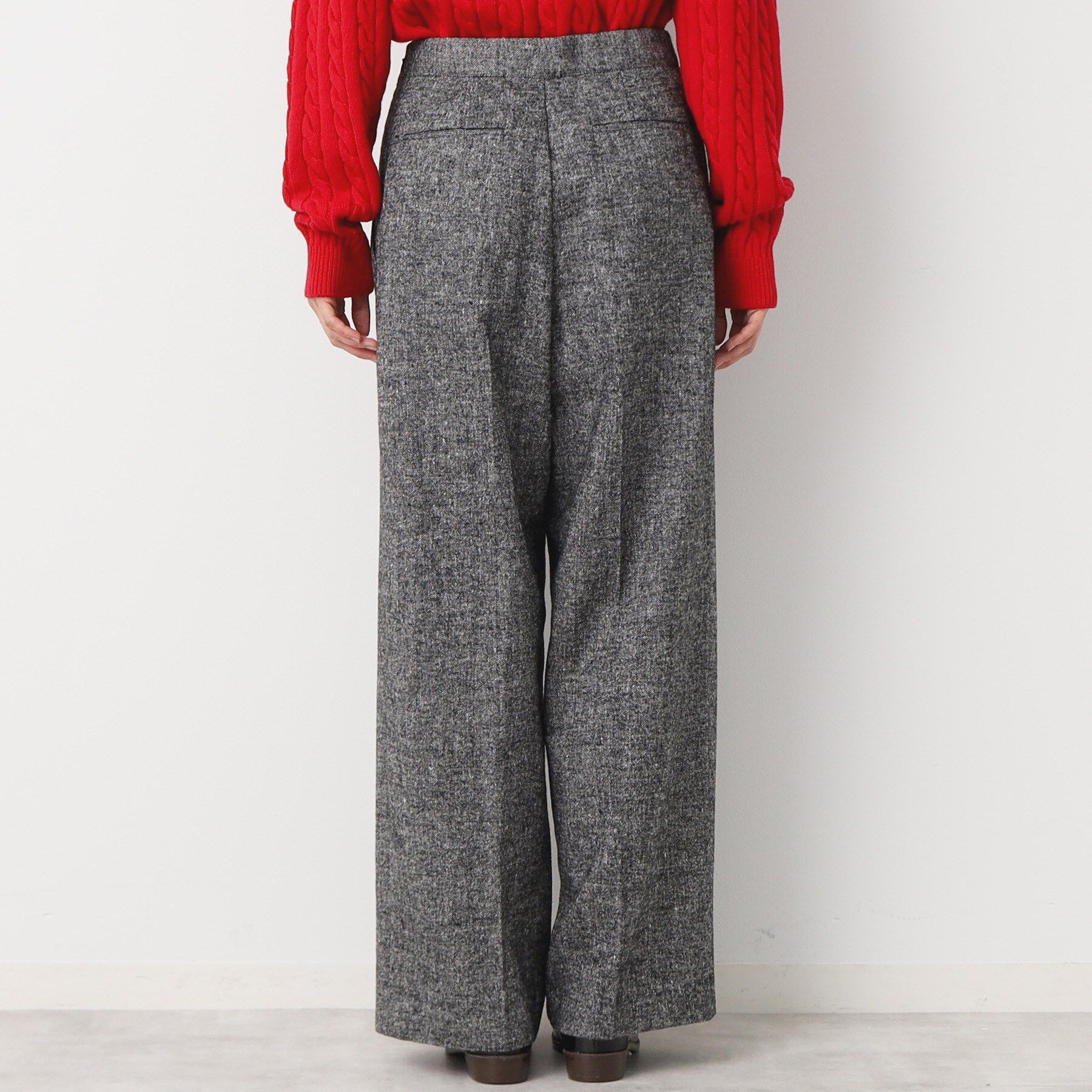 Dessin「【後ろゴム・洗える・4サイズ展開】ワンタック入りツイードワイドパンツ（XS～L）」|その他|