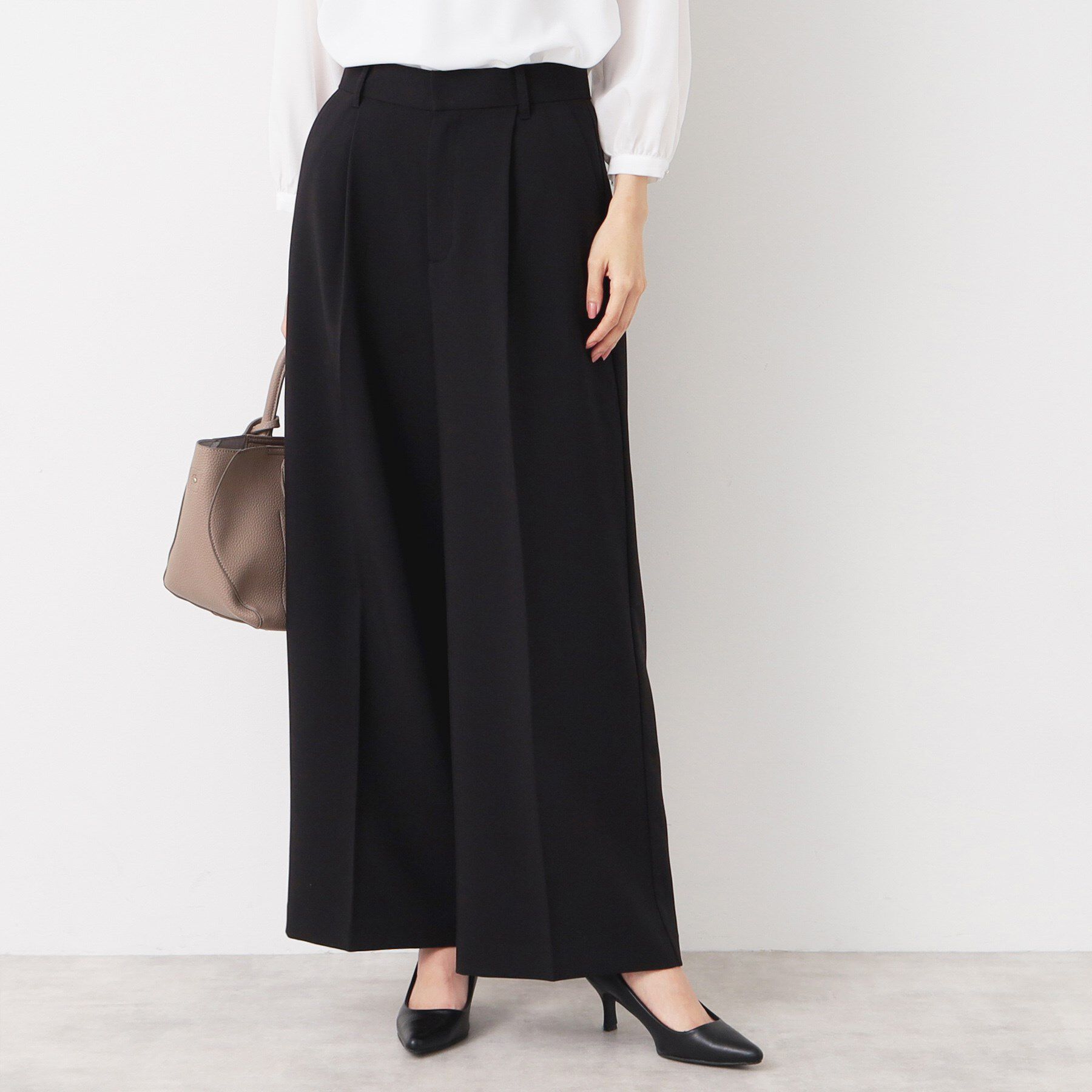 Dessin「【入卒/セレモニー/セットアップ可能/洗える】ワンタックワイドパンツ」|その他|ブラック(019)