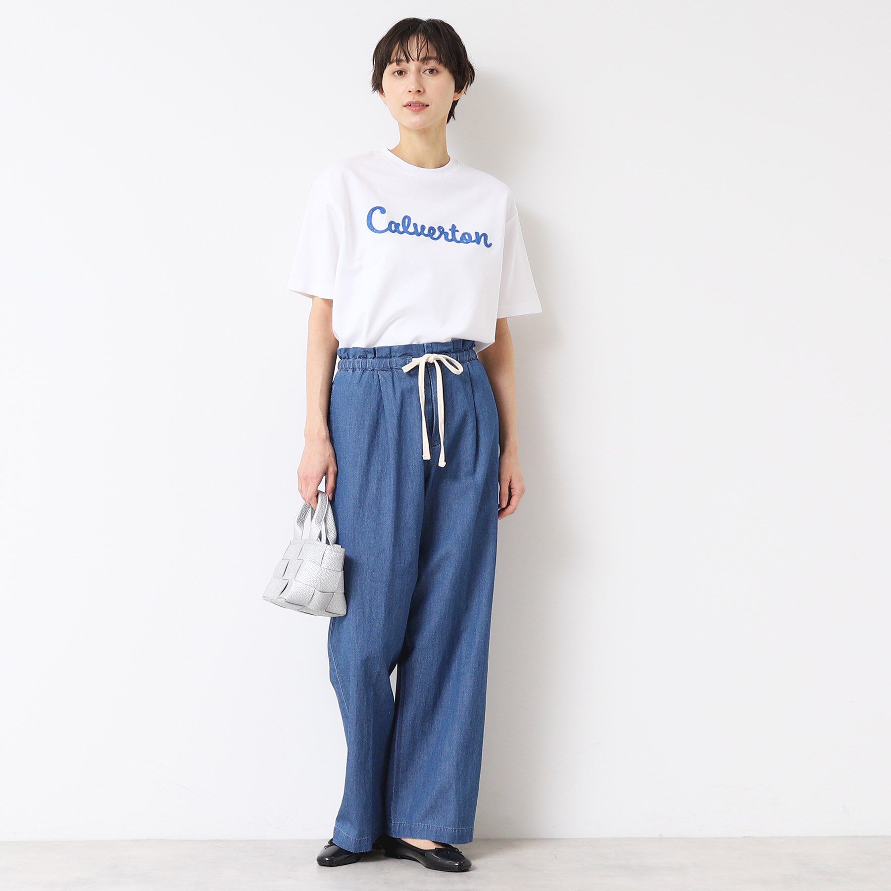 Dessin「【ウエストゴム・洗える】リネンブレンドデニム調イージーパンツ（XS～L）」|その他|