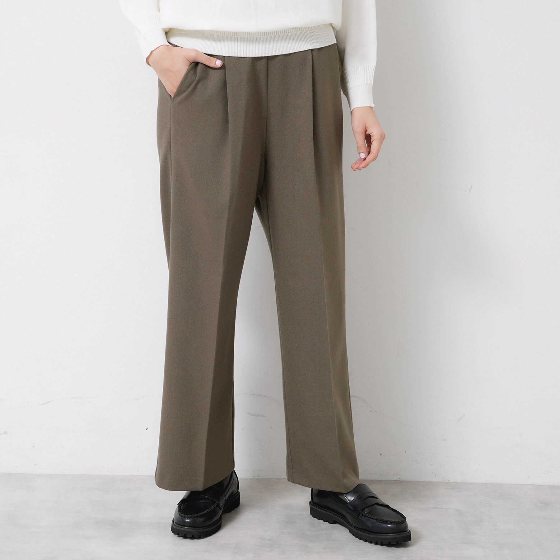 Dessin「【洗える】裏起毛セミワイドツイルパンツ」|その他|