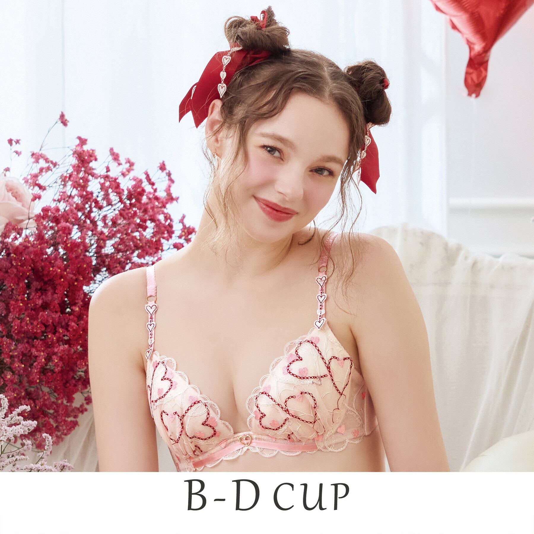 Risa Magli「ジアン ブラジャー（B-D）＜リサマリ ミラクル谷間ブラ＞」|インナー|ピンク(071)