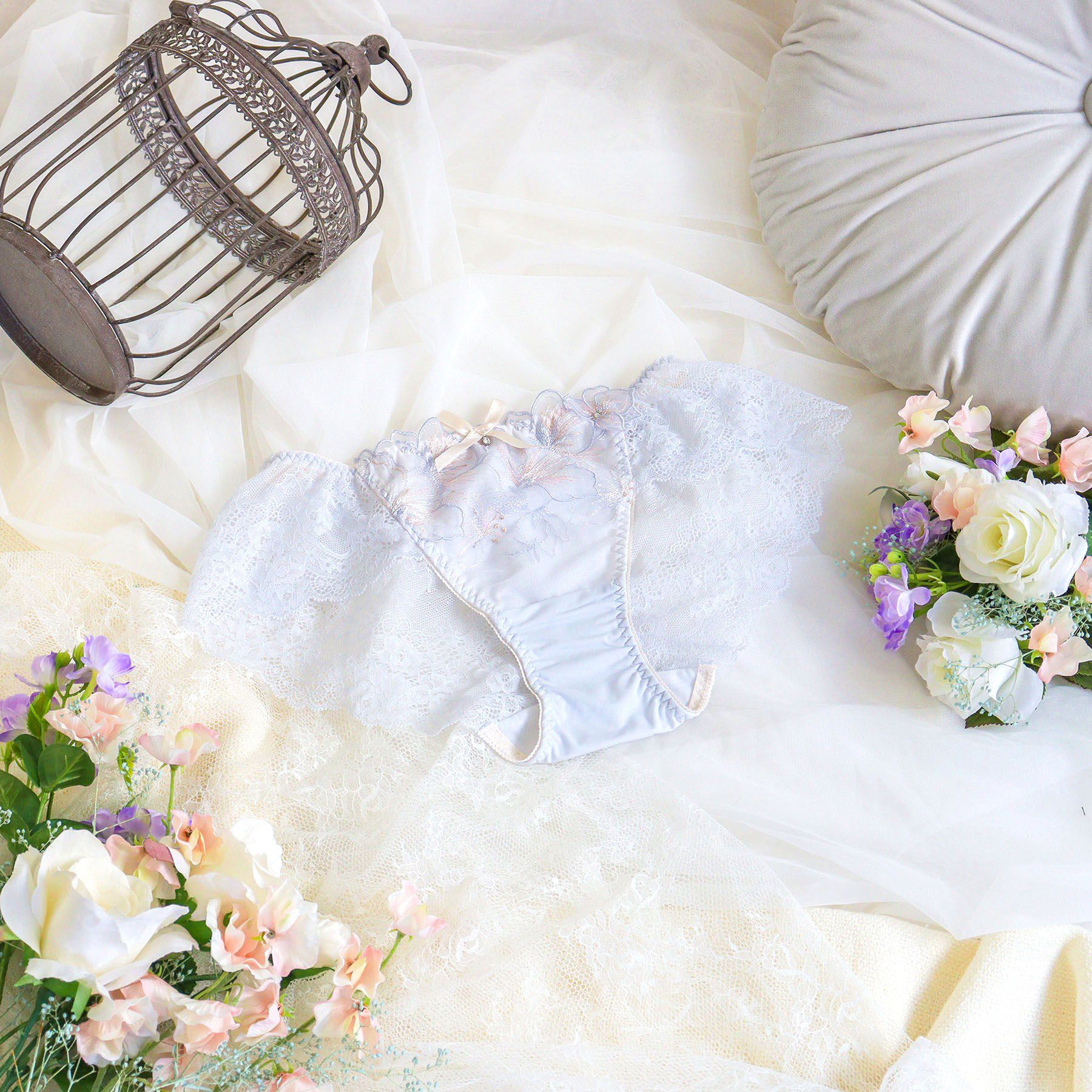 Risa Magli「ナーラ レースショーツ」|インナー|ブルー(092)