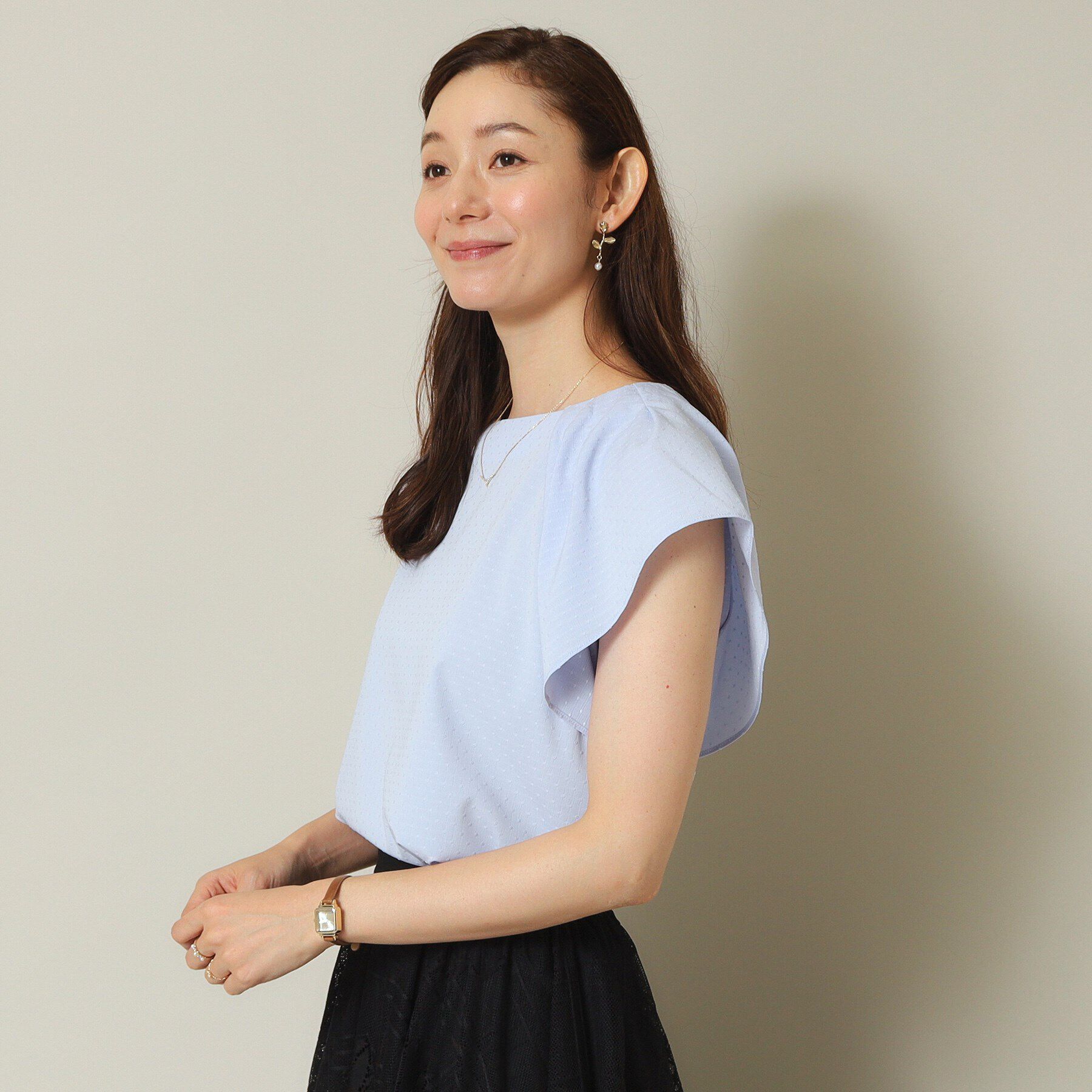 ITS&rsquo;DEMO「【通勤／手洗い可】ドットドビーブラウス」|シャツ・ブラウス|