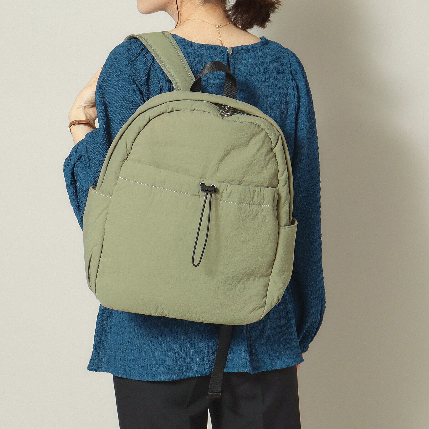 ITS&rsquo;DEMO「【A4対応／6ポケット】ワッシャードロストリュック」|リュック|カーキ(027)