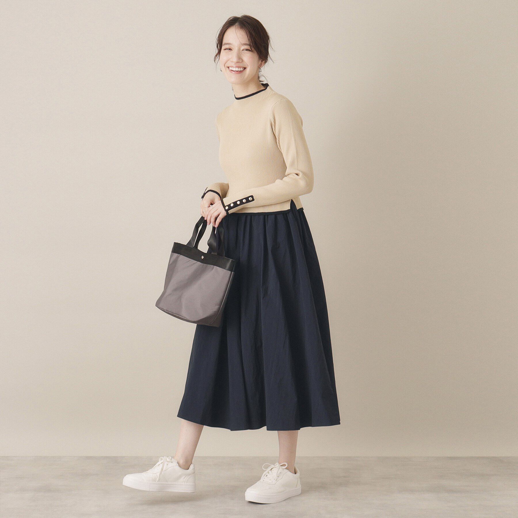 ITS&rsquo;DEMO「【手洗い可／ウエスト総ゴム】ドッキングワンピース」|ワンピース|