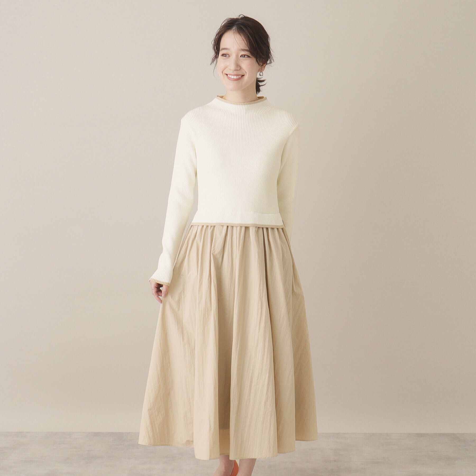 ITS&rsquo;DEMO「【手洗い可／ウエスト総ゴム】ドッキングワンピース」|ワンピース|