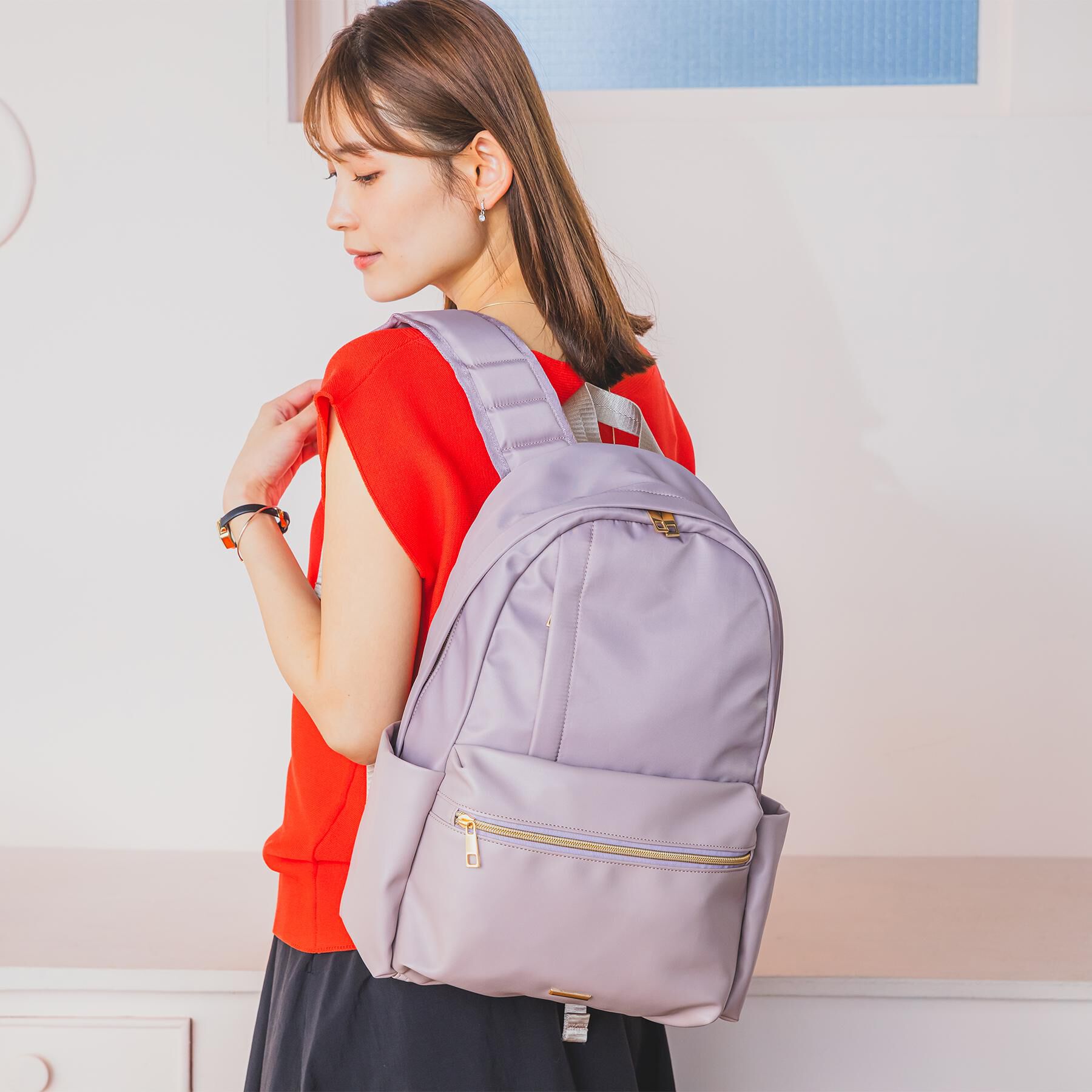 ITS&rsquo;DEMO「【A4・PC対応／10ポケット】合皮コンビリュック」|リュック|