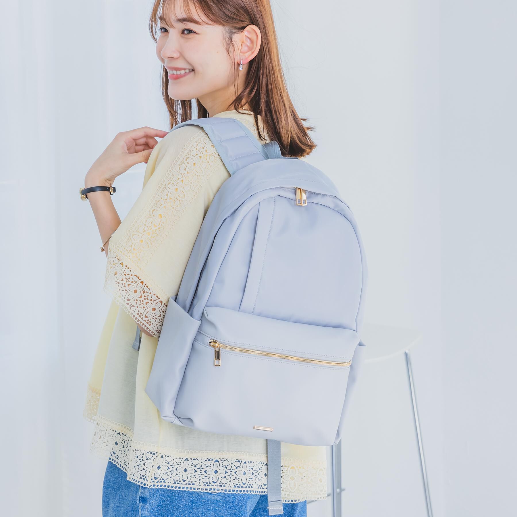 ITS&rsquo;DEMO「【A4・PC対応／10ポケット】合皮コンビリュック」|リュック|