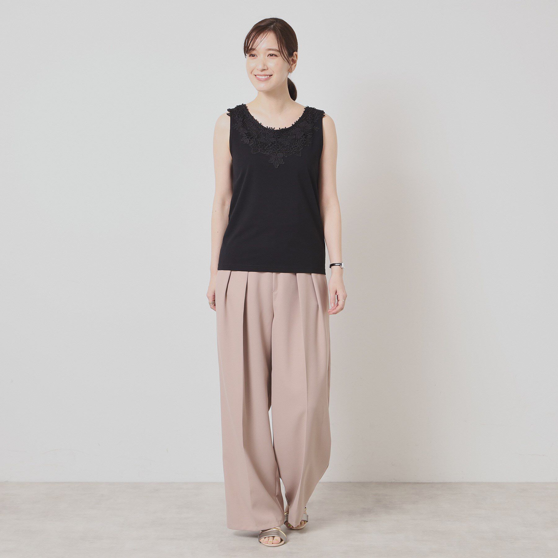 ITS&rsquo;DEMO「【洗濯機OK】レースタンクトップ」|キャミソール|