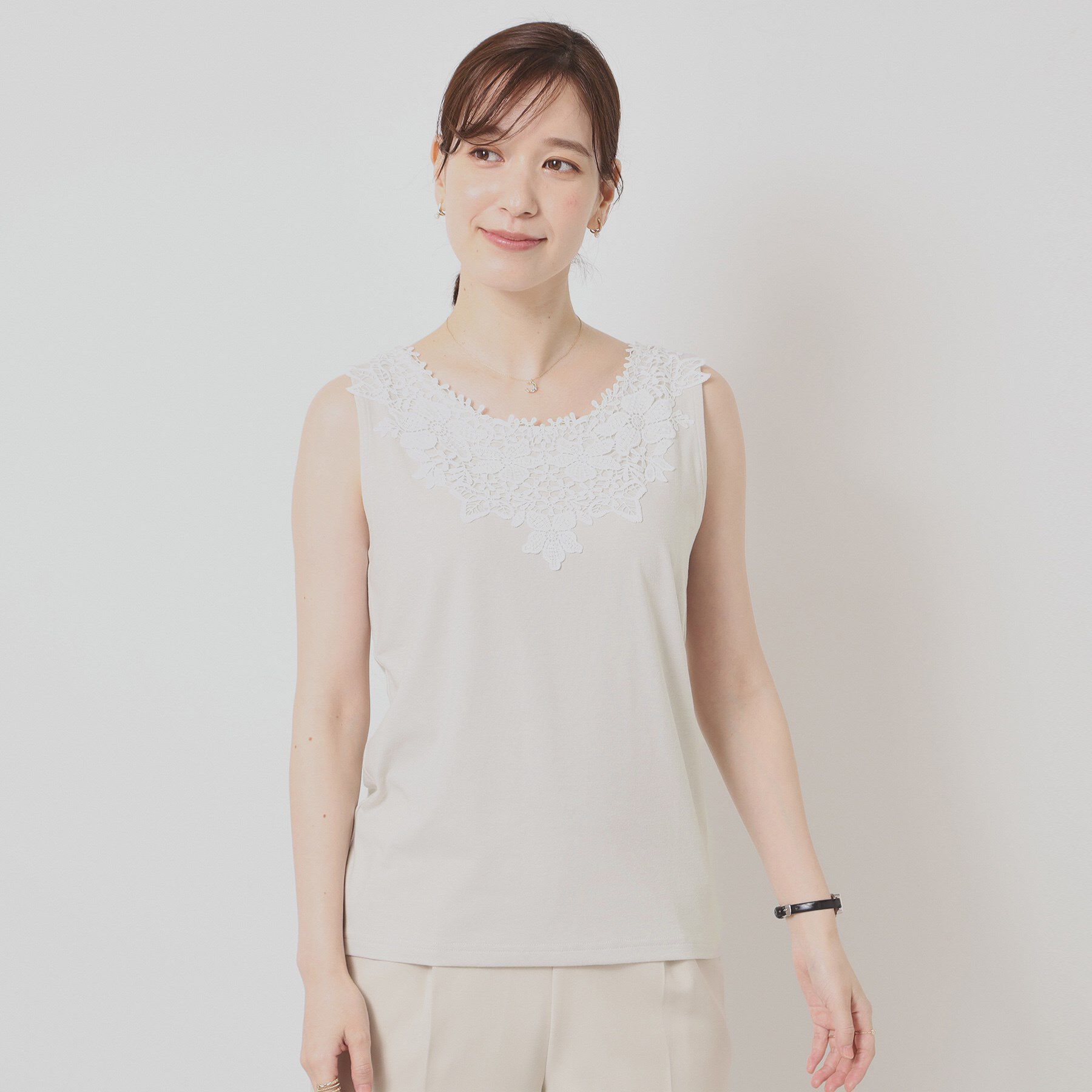 ITS&rsquo;DEMO「【洗濯機OK】レースタンクトップ」|キャミソール|