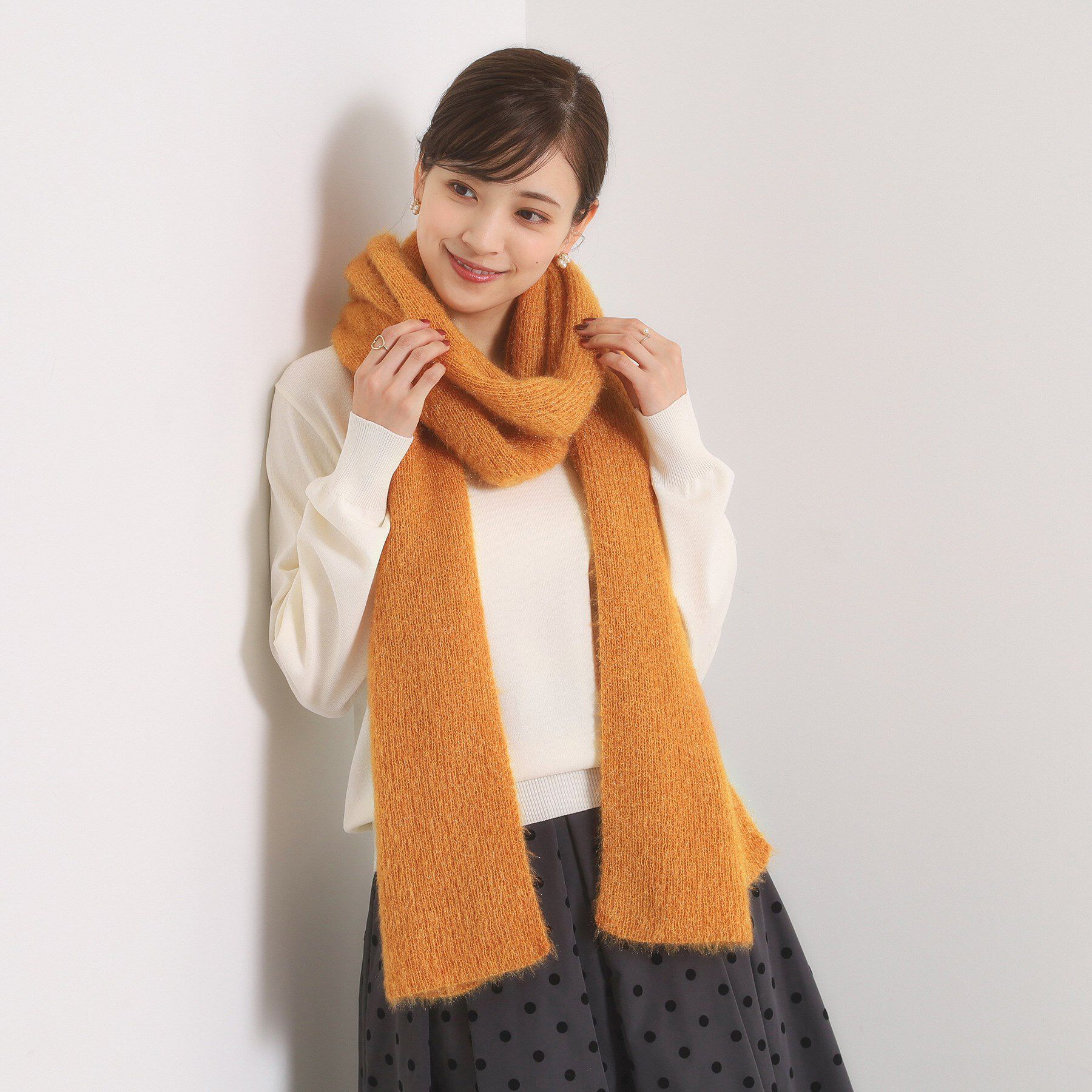 ITS&rsquo;DEMO「【手洗い可】艶ニットマフラー」|ストール|