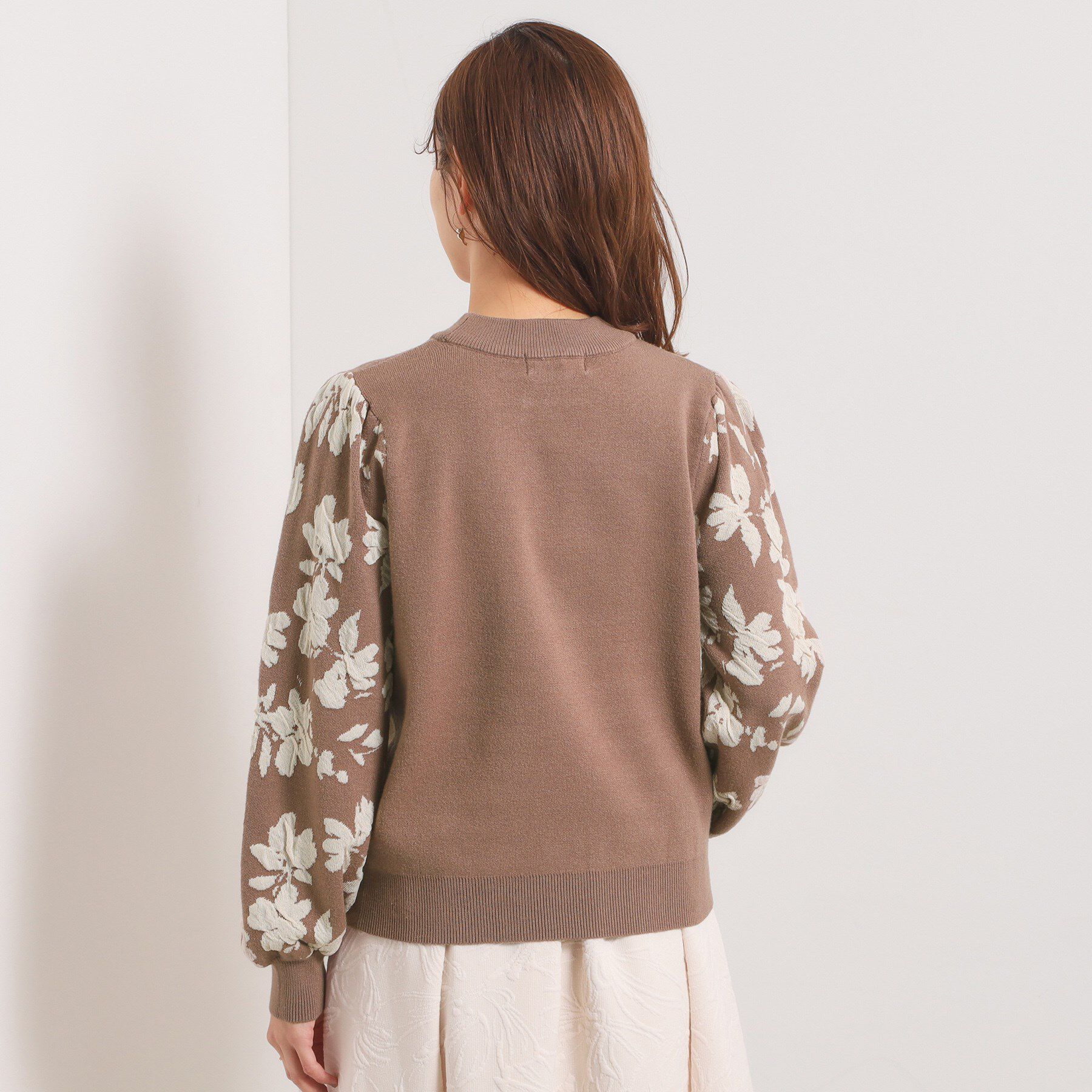ITS&rsquo;DEMO「【手洗い可】花柄ジャカード袖ニット」|ニット・セーター|