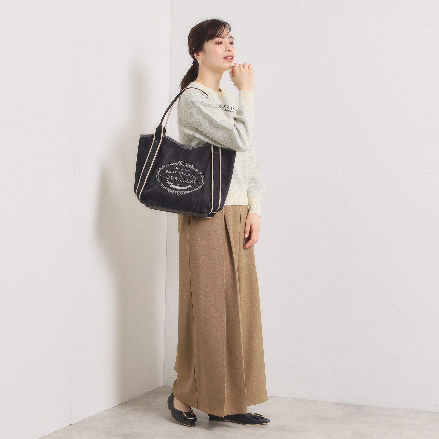 ITS&rsquo;DEMO「【A4対応】刺繍ロゴトート」|トートバッグ|