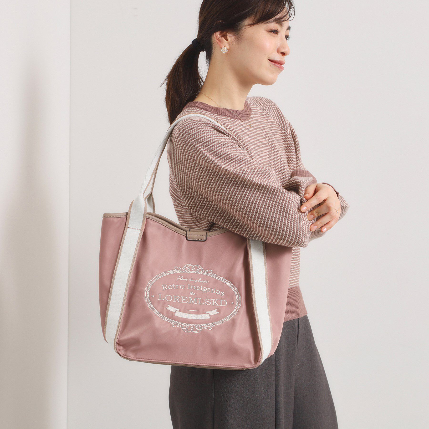 ITS&rsquo;DEMO「【A4対応】刺繍ロゴトート」|トートバッグ|