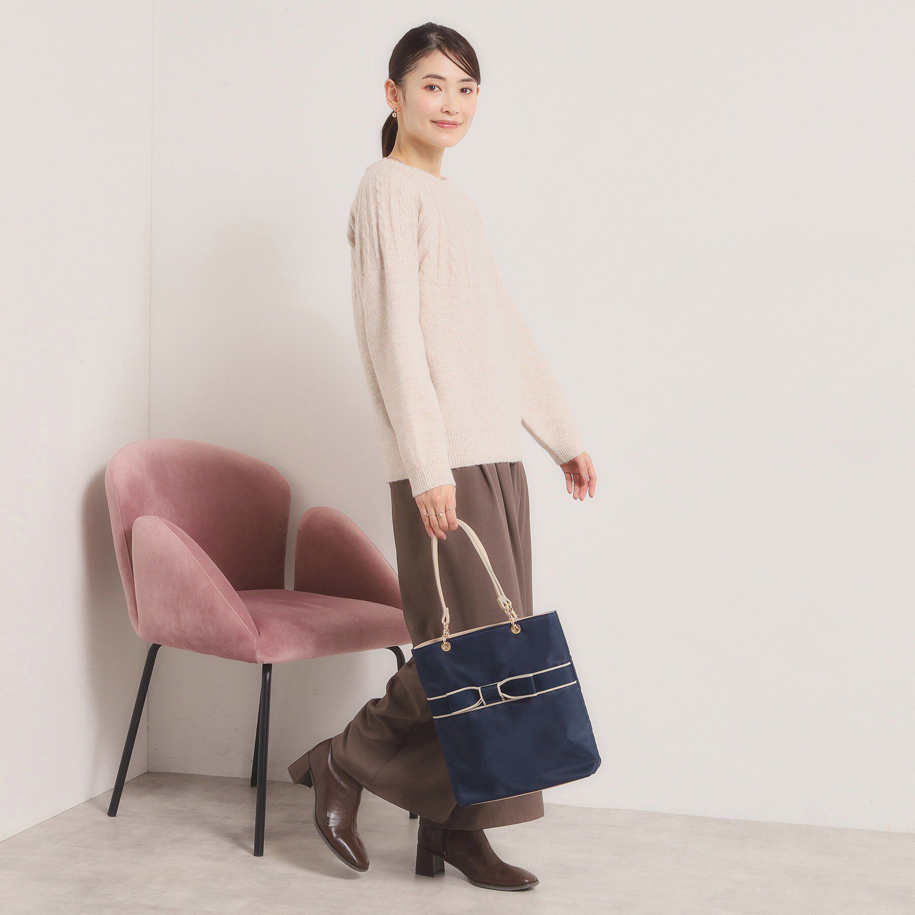 ITS&rsquo;DEMO「【A4対応】リボンサブトート」|トートバッグ|