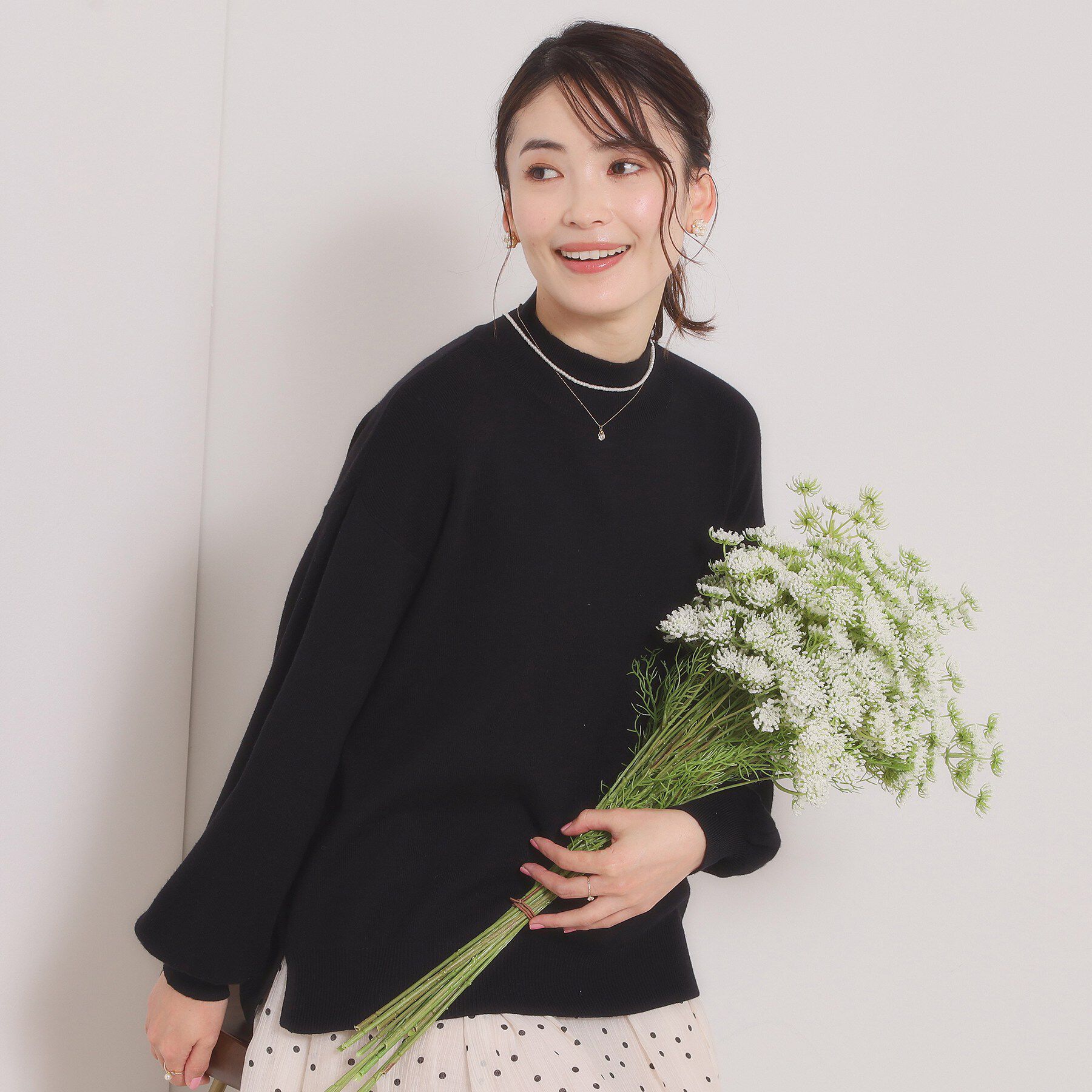 ITS&rsquo;DEMO「カラフルハイネックニット」|ニット・セーター|ブラック(019)