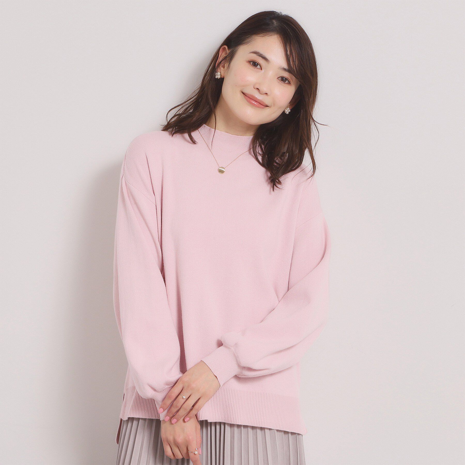 ITS&rsquo;DEMO「カラフルハイネックニット」|ニット・セーター|ライトピンク(070