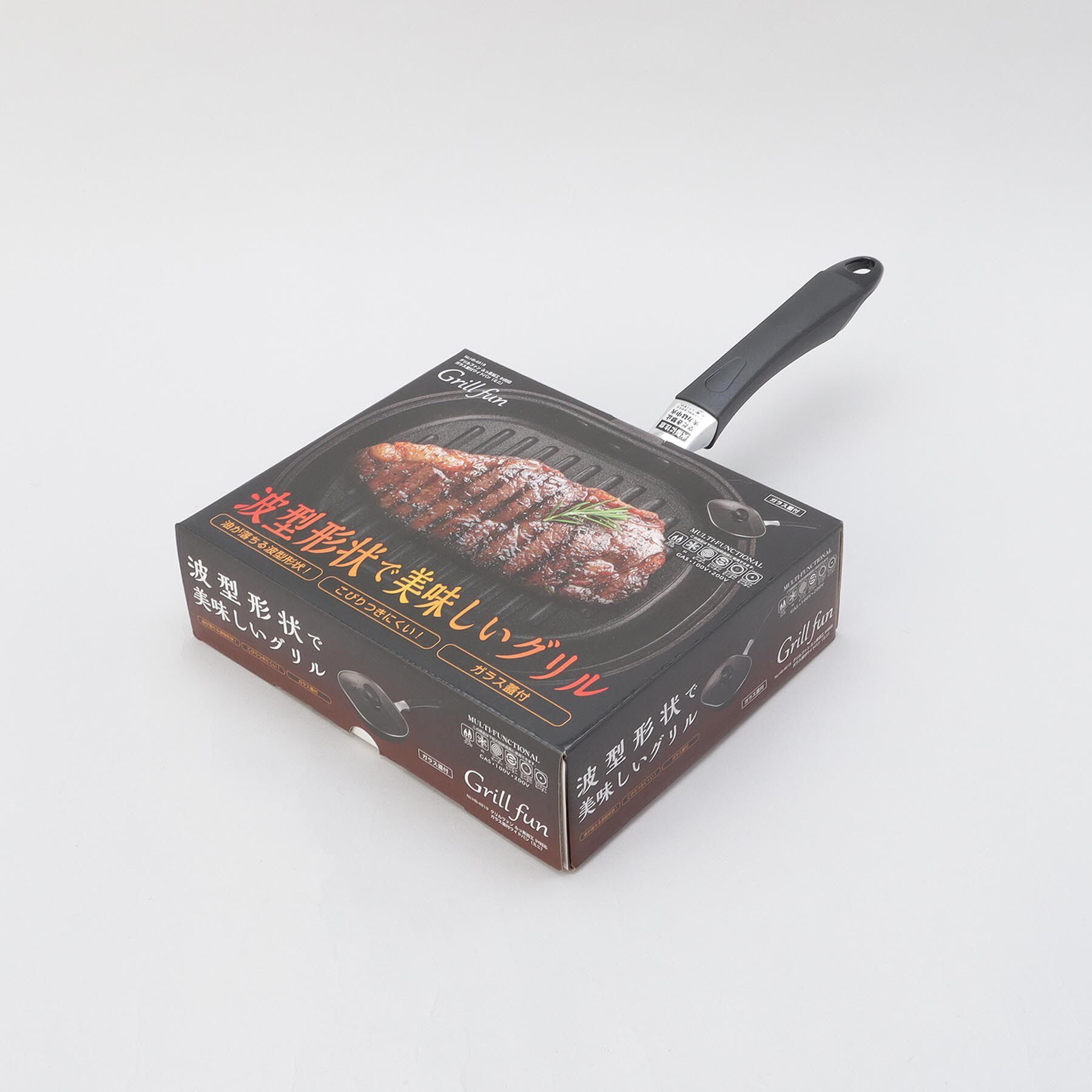 212 KITCHEN STORE「グリルファン ふっ素加工IH対応ガラス蓋付ワイドパン ミニ」|食器・キッチングッズ|