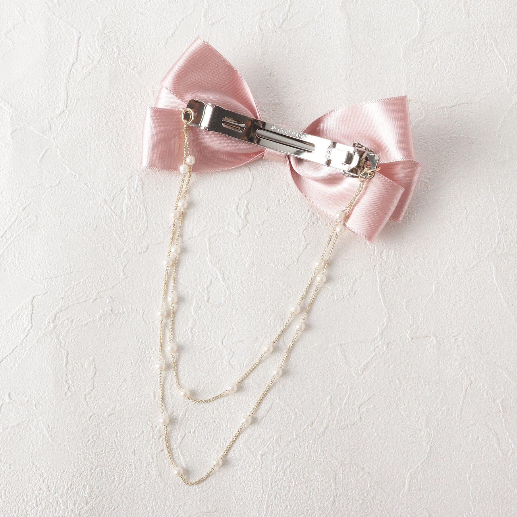 Grandedge「2連パール調チェーン付きリボンバレッタ」|その他|