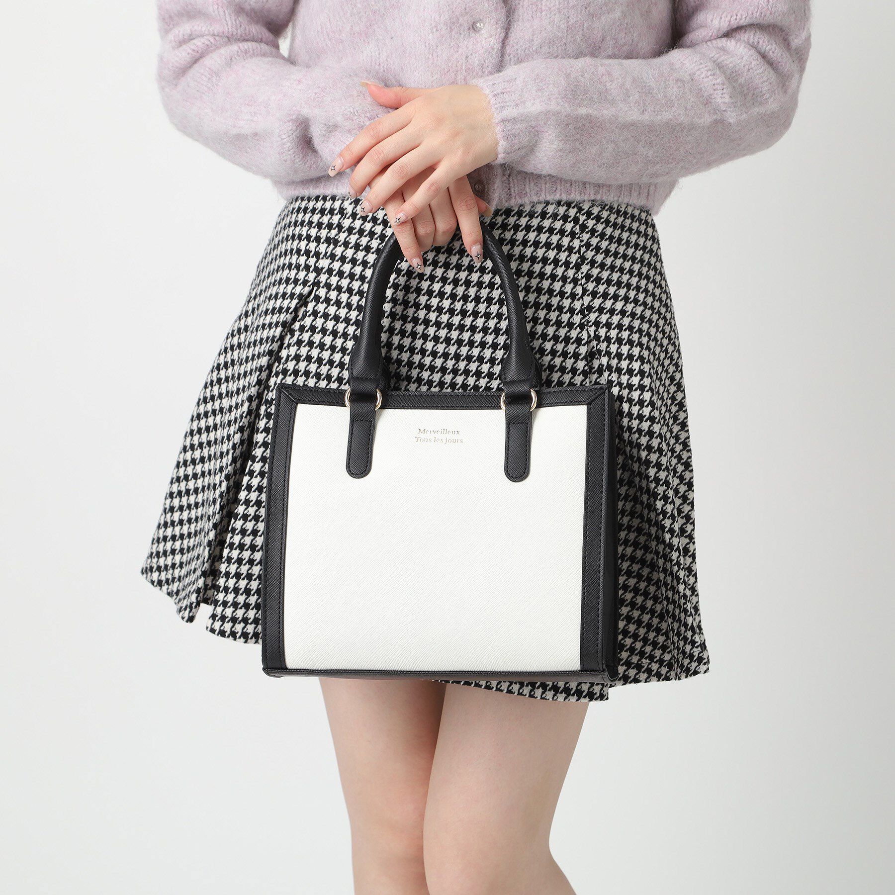 Ober Tashe「バイカラー2WAYスクエアショルダーミニトートバッグ」|ショルダー・メッセンジャー|