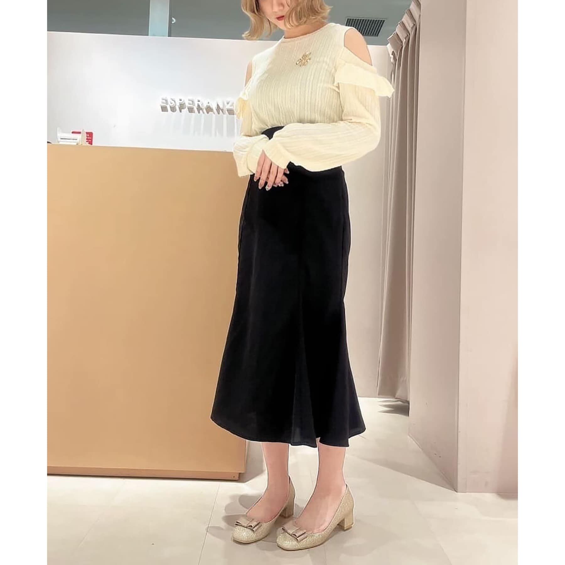 ESPERANZA「2WAYリボンスクエアトゥグリッターパンプス　結婚式二次会 パーティー 24SS」|パンプス|