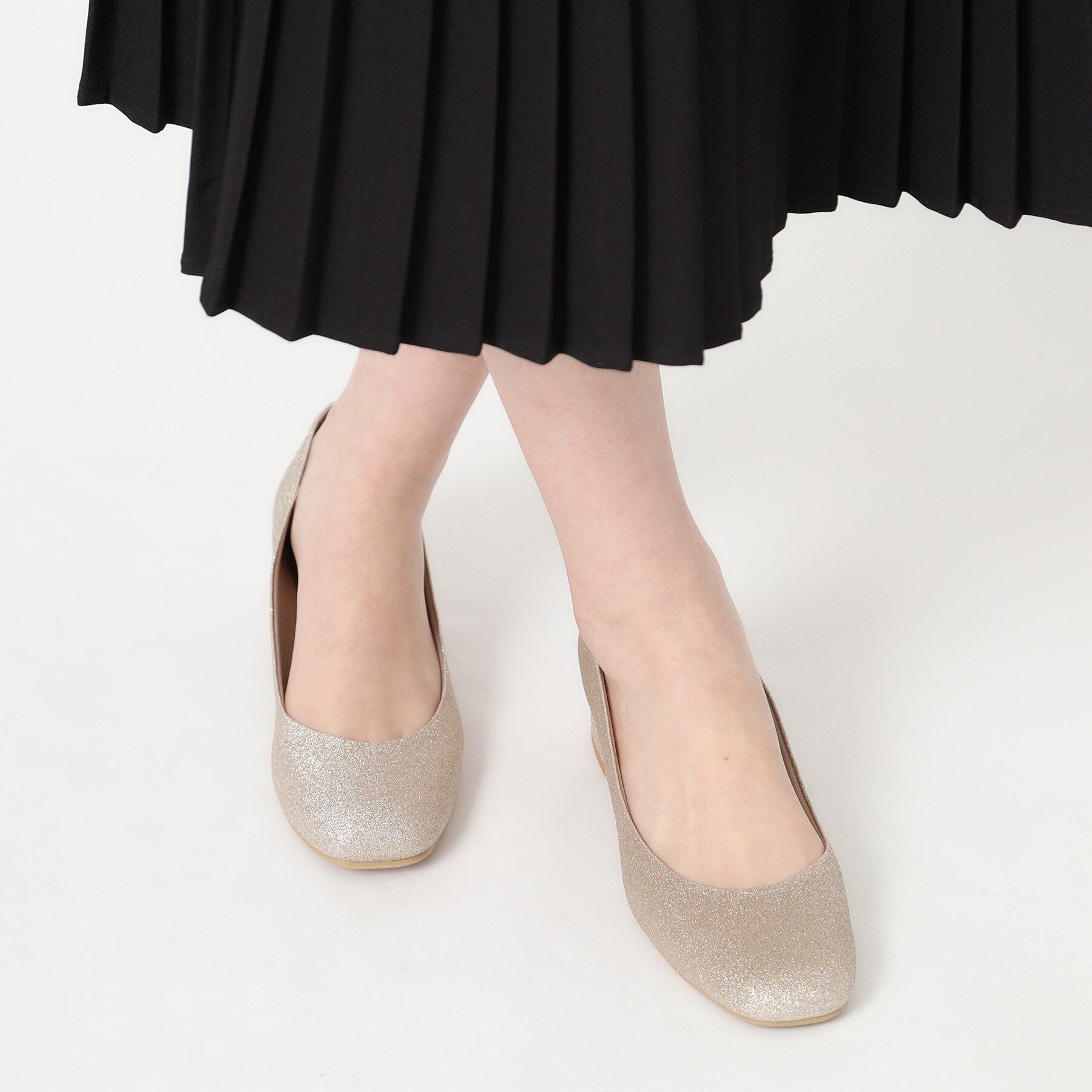 ESPERANZA「2WAYリボンスクエアトゥグリッターパンプス　結婚式二次会 パーティー 24SS」|パンプス|