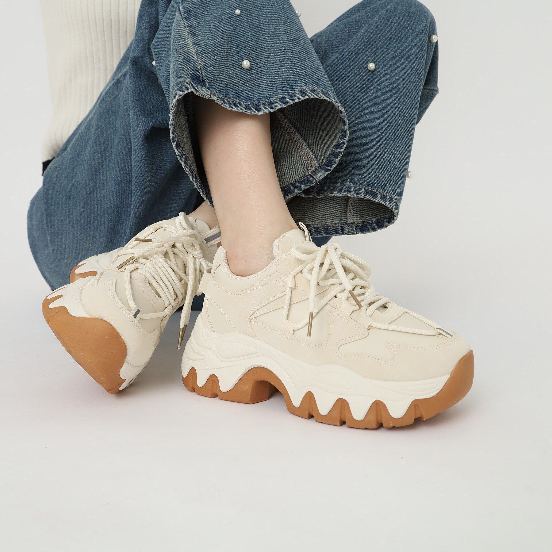 csT&P「厚底ダットカラーコンビスニーカー」|スニーカー|