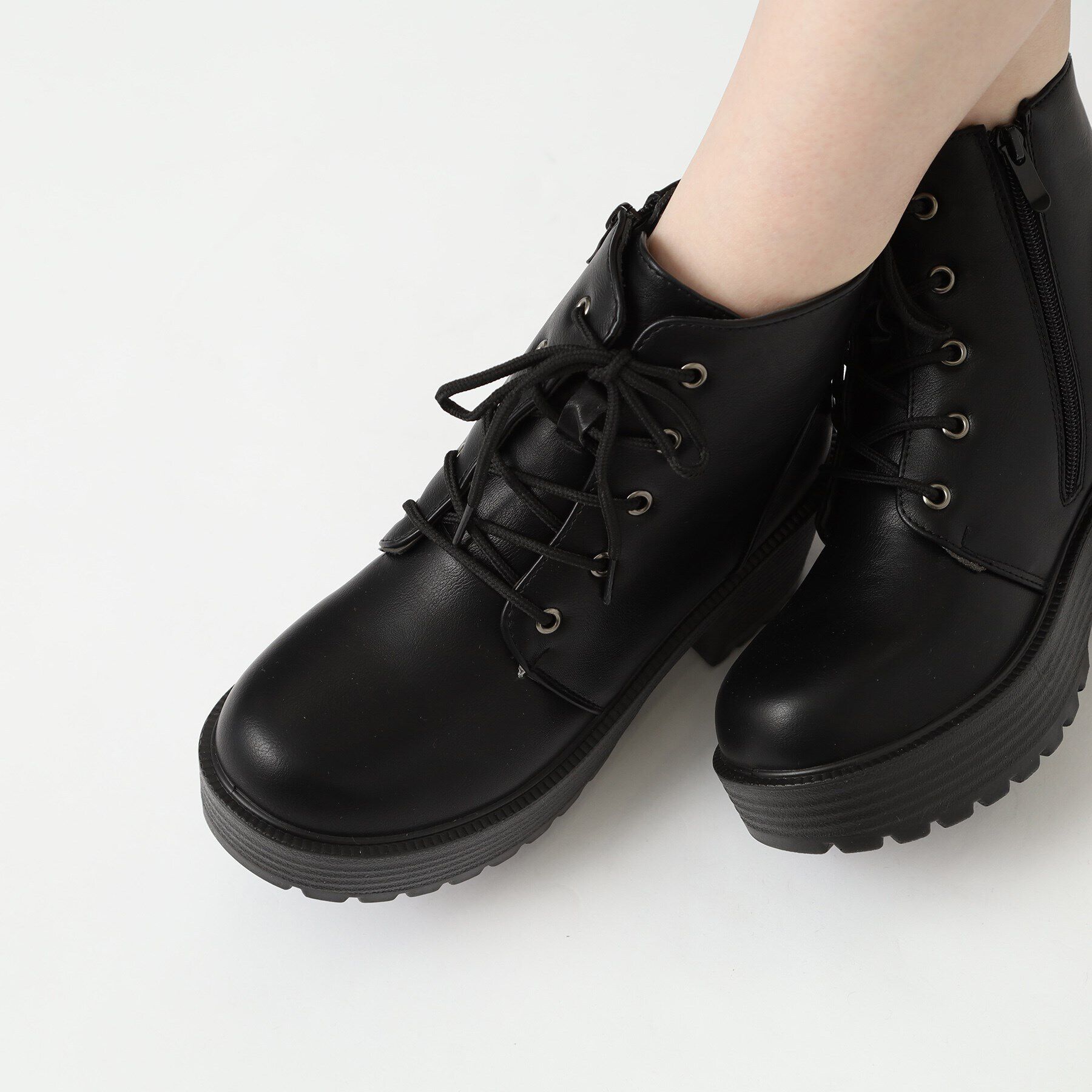 csT&P「軽量厚底レースアップ」|ショートブーツ|