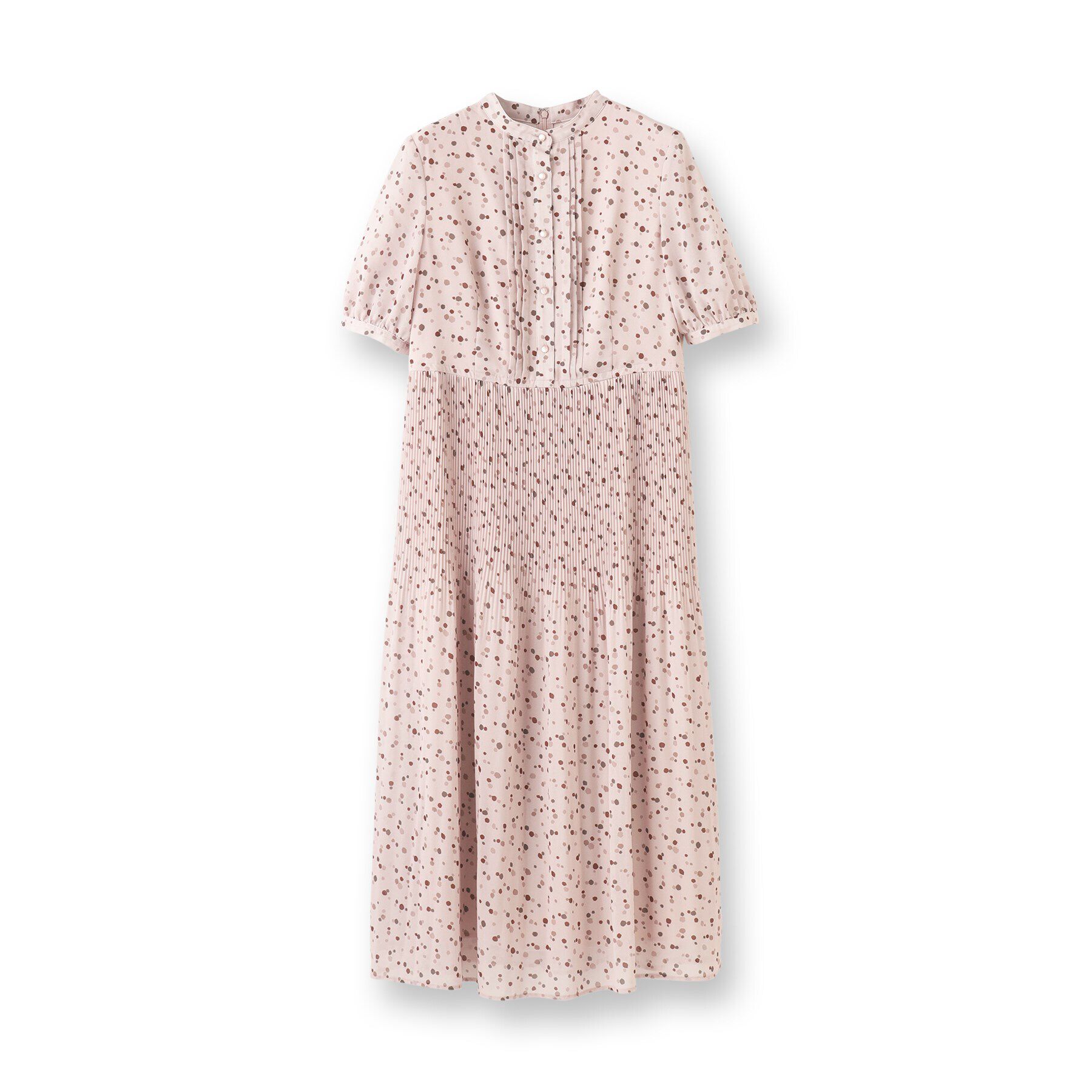 SunaUna「【ドット柄／ポリエステル】シフォンプリーツワンピース」|ワンピース|