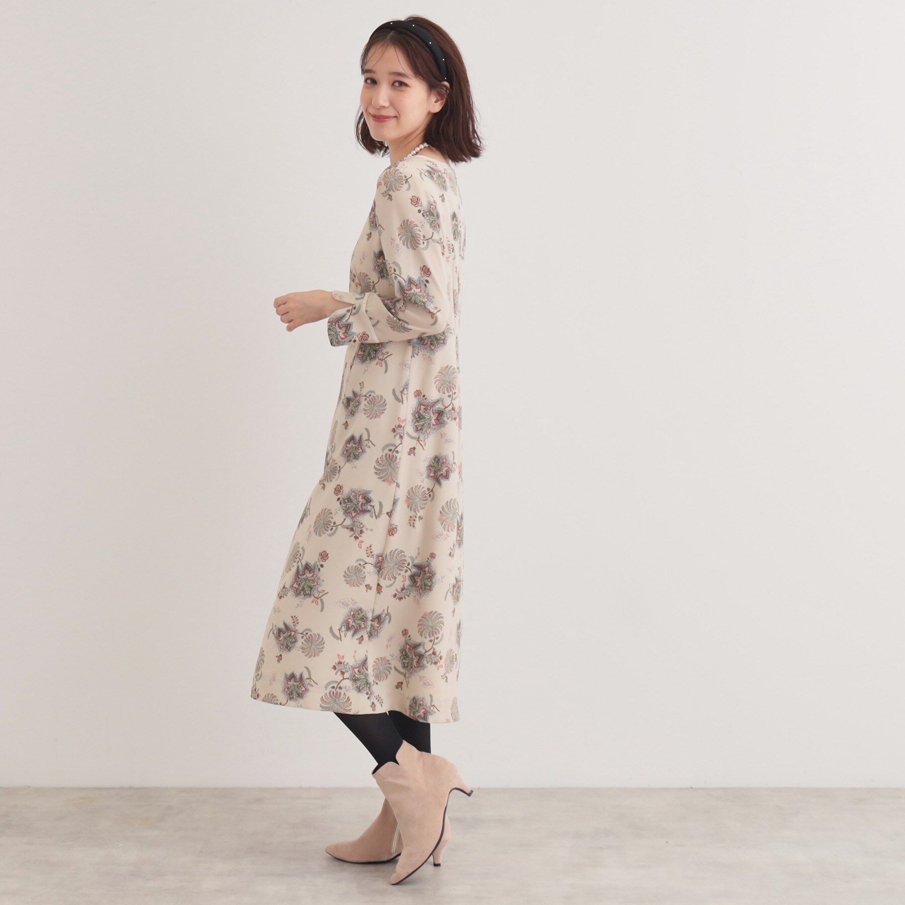 SunaUna「【＆yours project／SS～L】オリエンタルプリントワンピース」|ワンピース|