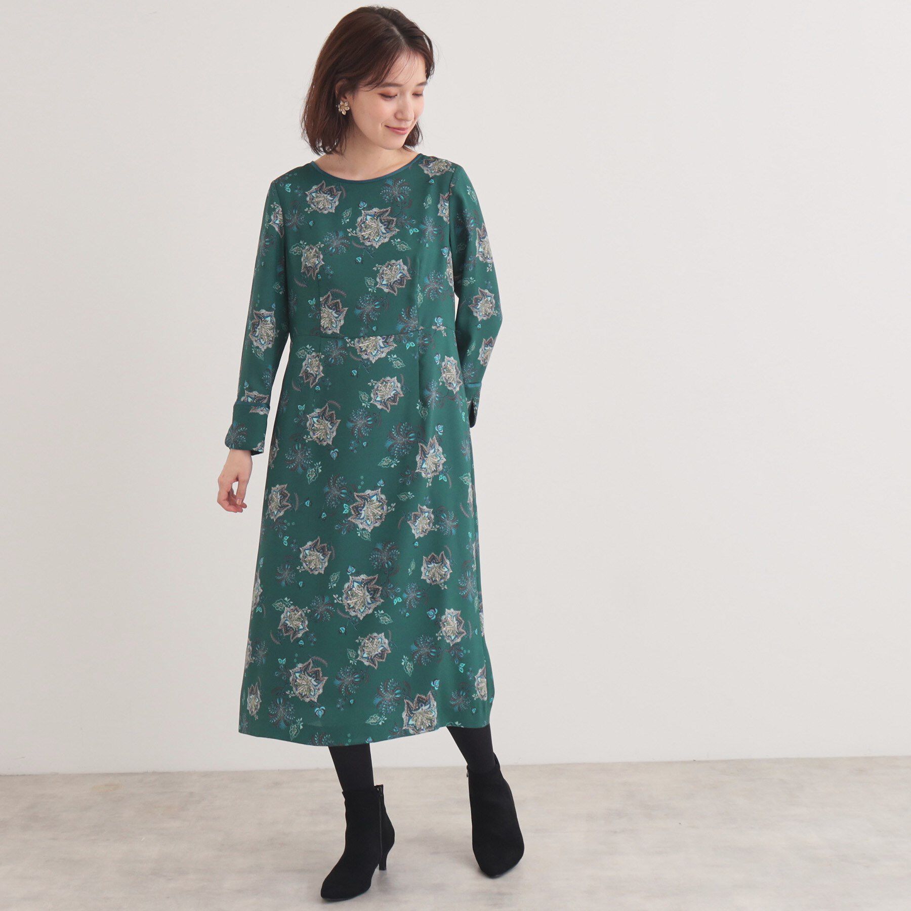 SunaUna「【＆yours project／SS～L】オリエンタルプリントワンピース」|ワンピース|