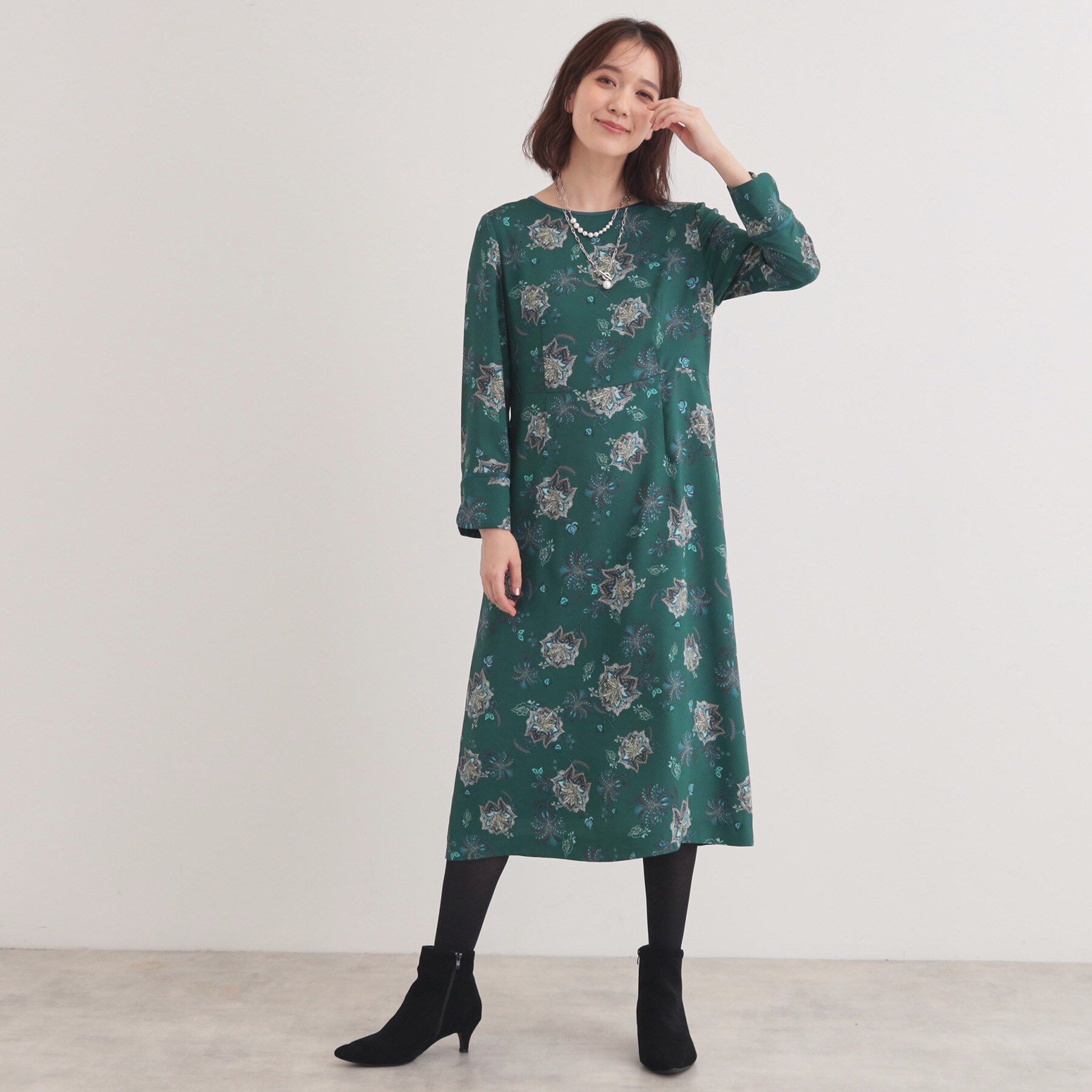 SunaUna「【＆yours project／SS～L】オリエンタルプリントワンピース」|ワンピース|