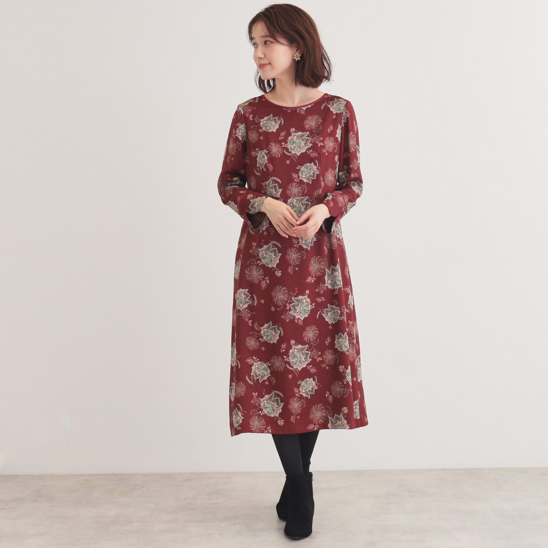 SunaUna「【＆yours project／SS～L】オリエンタルプリントワンピース」|ワンピース|