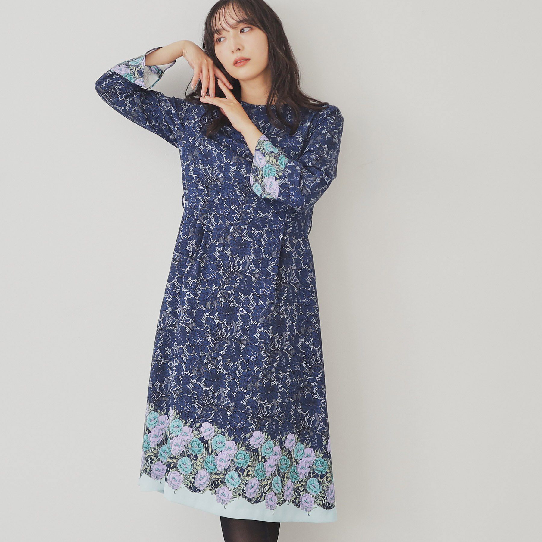 SunaUna「【SS～Lサイズ展開/＆yours project】総柄フラワープリントワンピース」|ワンピース|