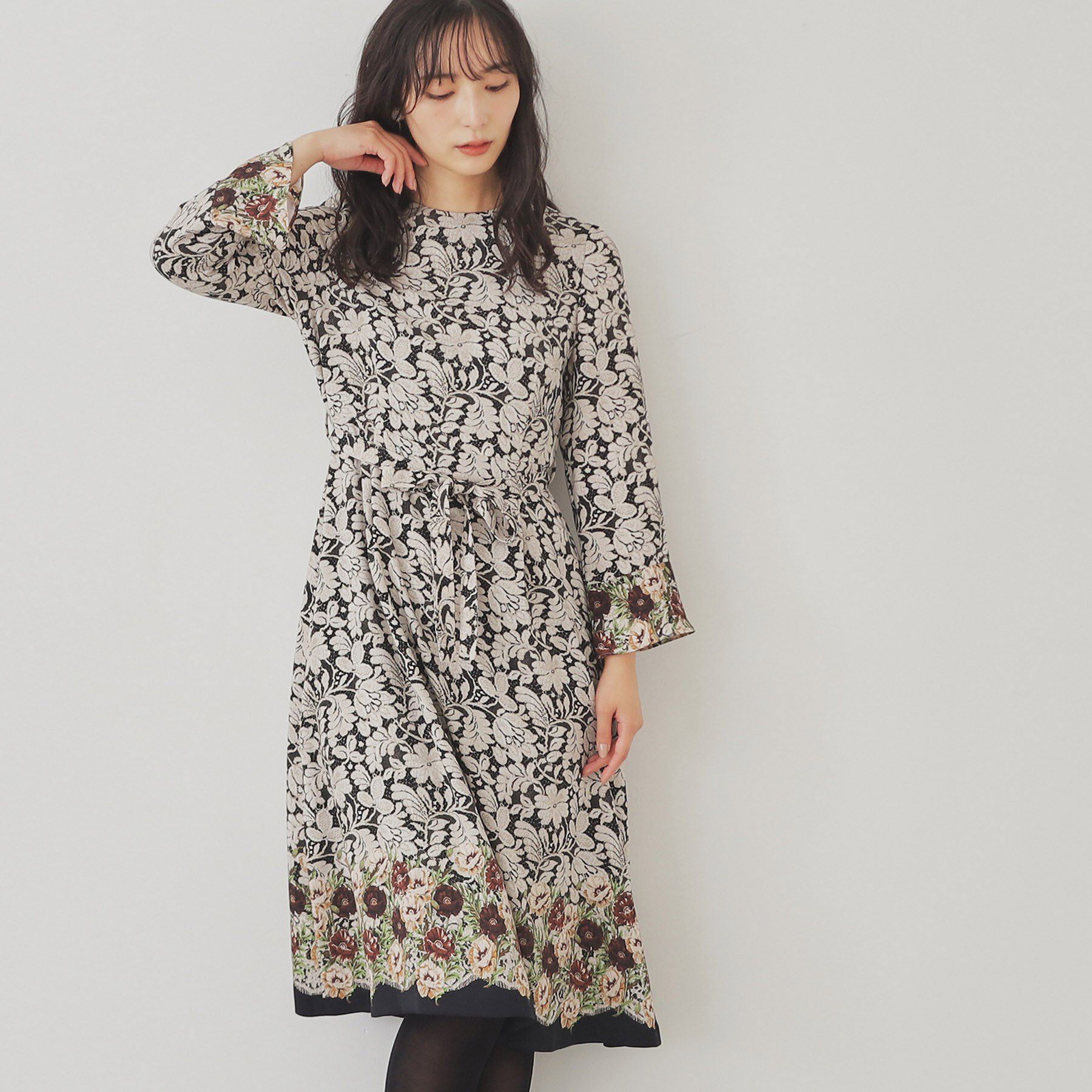 SunaUna「【SS～Lサイズ展開/＆yours project】総柄フラワープリントワンピース」|ワンピース|