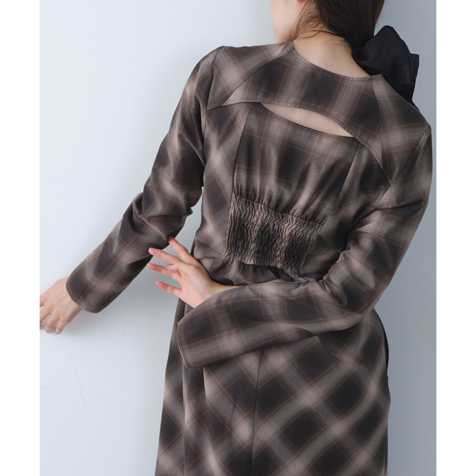 CODE A「shadow check femi dress」|ワンピース|