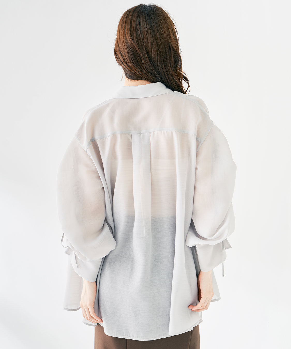 COCO DEAL「ギャザースリーブシアーシャツ」|シャツ・ブラウス|