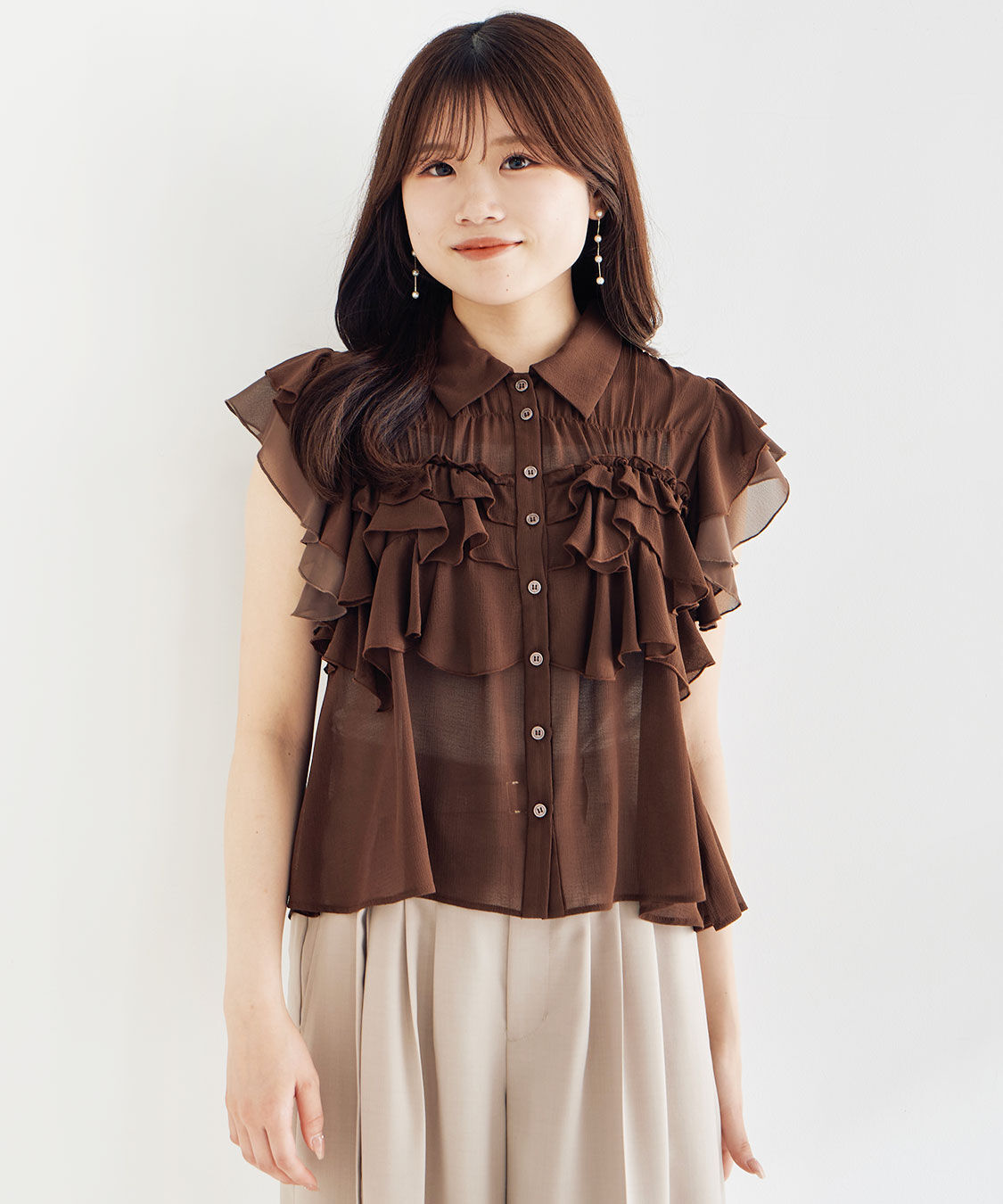 COCO DEAL「フリルシャツブラウス」|シャツ・ブラウス|