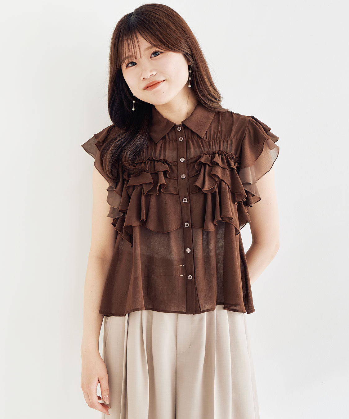 COCO DEAL「フリルシャツブラウス」|シャツ・ブラウス|